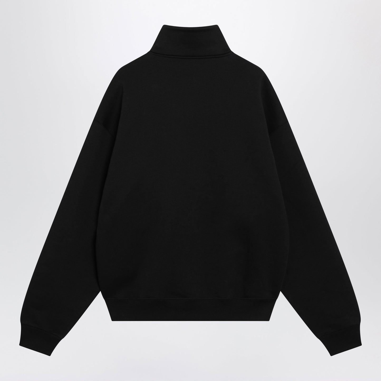 Jacquemus Black Zip-Neck Sweatshirt With Gros Grain Logo Men JACQUEMUS