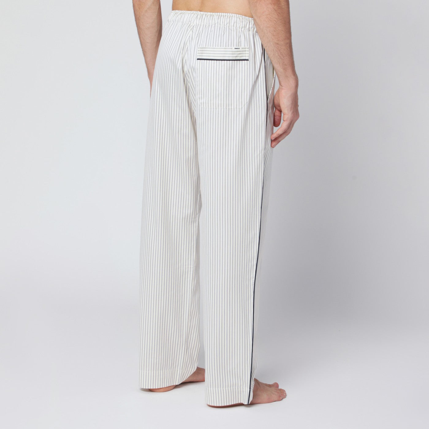 Tekla Brown And White Striped Pyjama Trousers Men Tekla