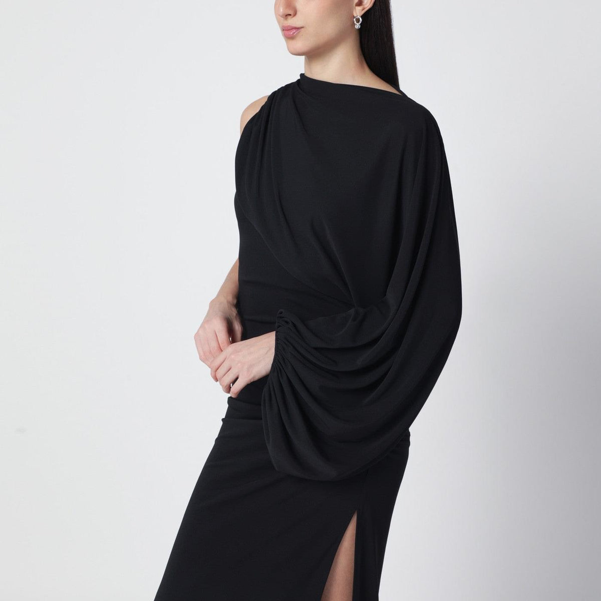 The Andamane Black Selene One-Shoulder Long Dress Women THE ANDAMANE