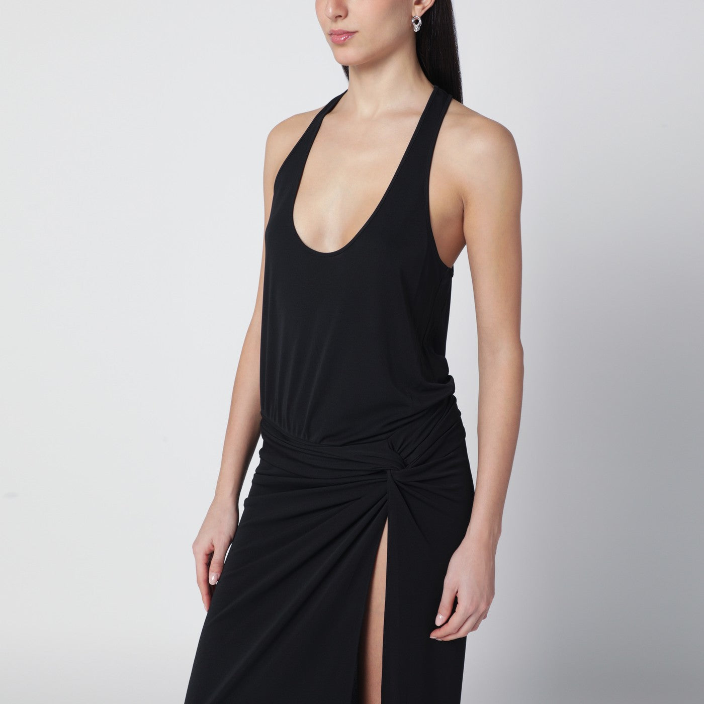 The Andamane Black Juno Dress With Ruching Women THE ANDAMANE