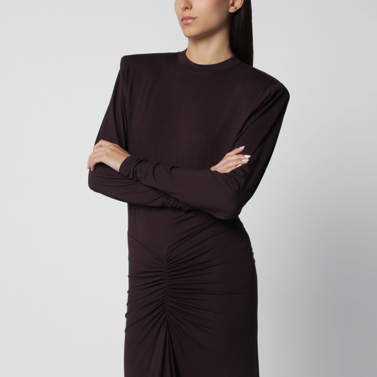 The Andamane Rouge Noir Maxi Dress With Waist Draping Women