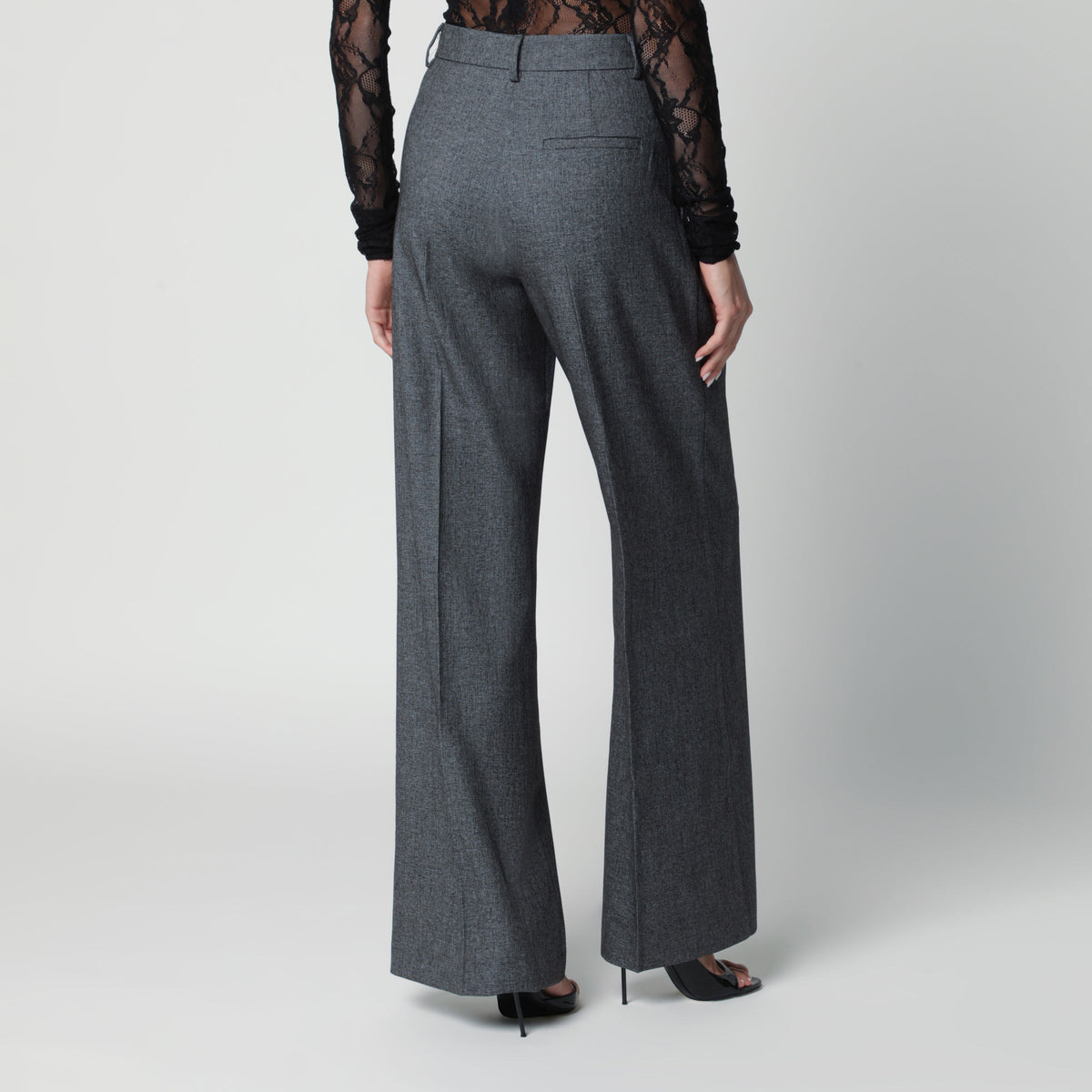 The Andamane Grey Wide-Leg Trousers Women THE ANDAMANE