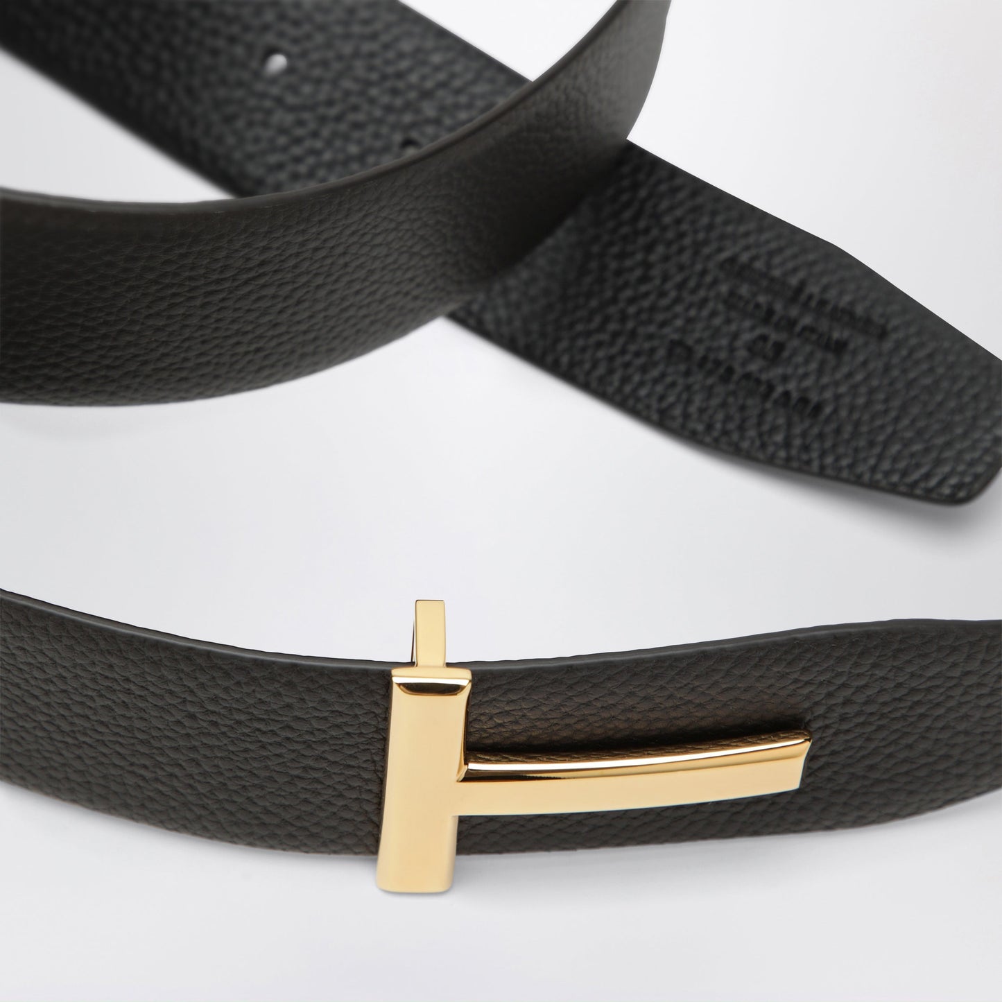 Tom Ford Reversible T-Icon Grained Leather Belt In Brown And Black Men TOM FORD