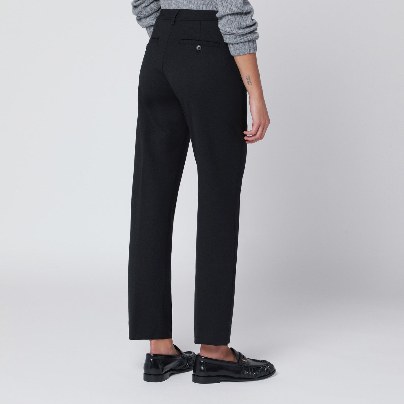 Thelatest Black Wool-Blend Trousers Women TheLatest