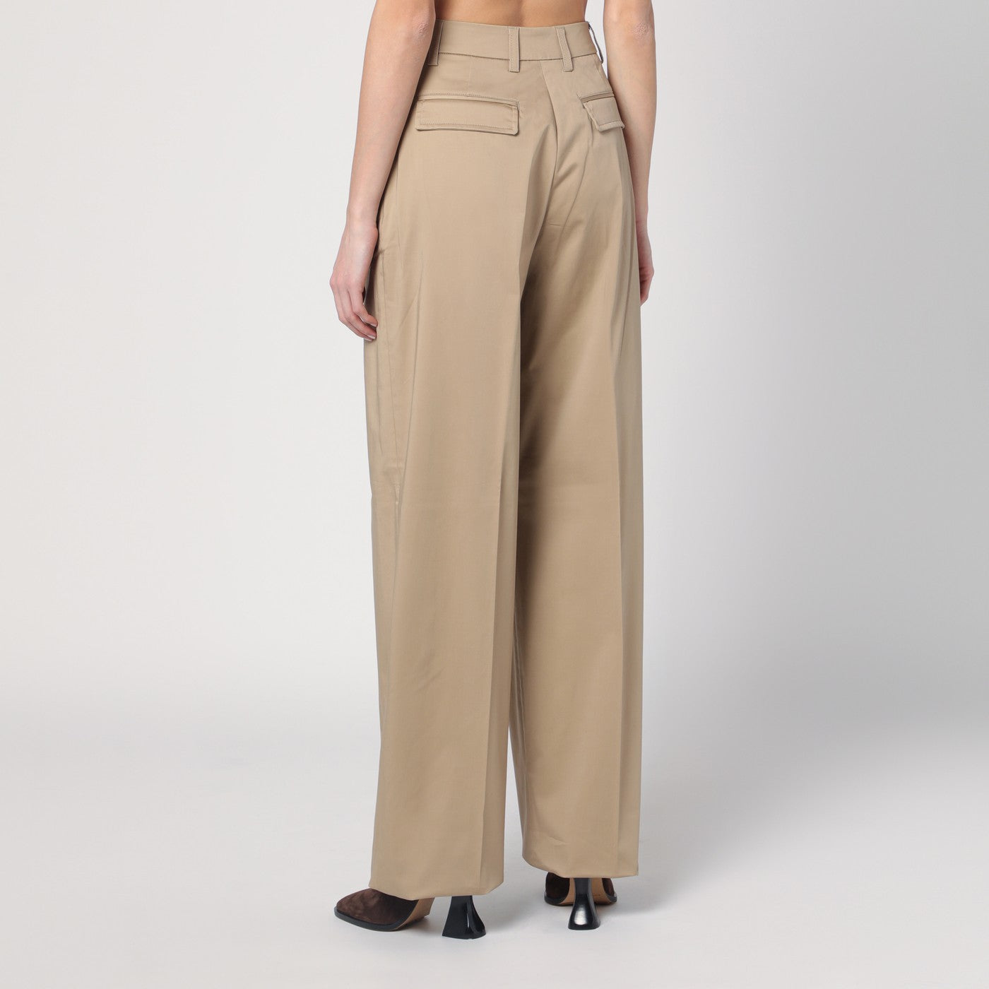 Thelatest Wide Sand-Coloured Axel Trousers Women TheLatest