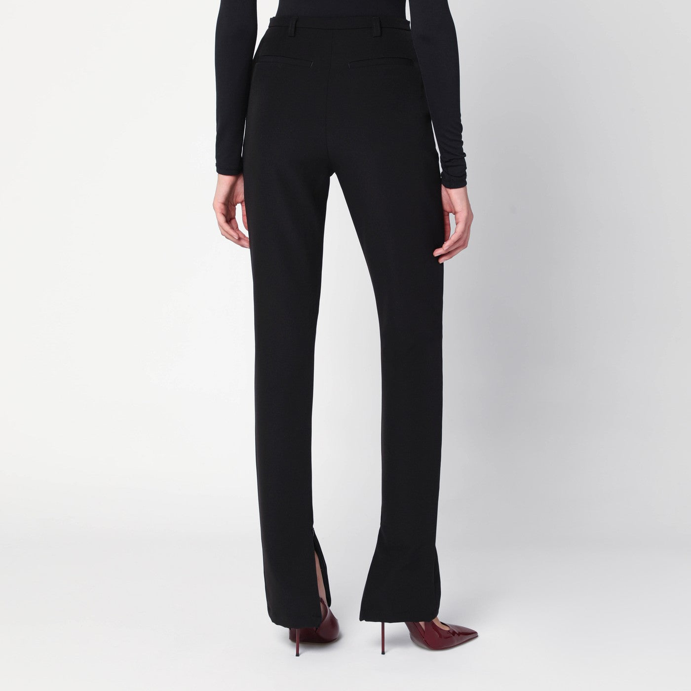 Thelatest Black Trousers With Zipped Slits Women TheLatest