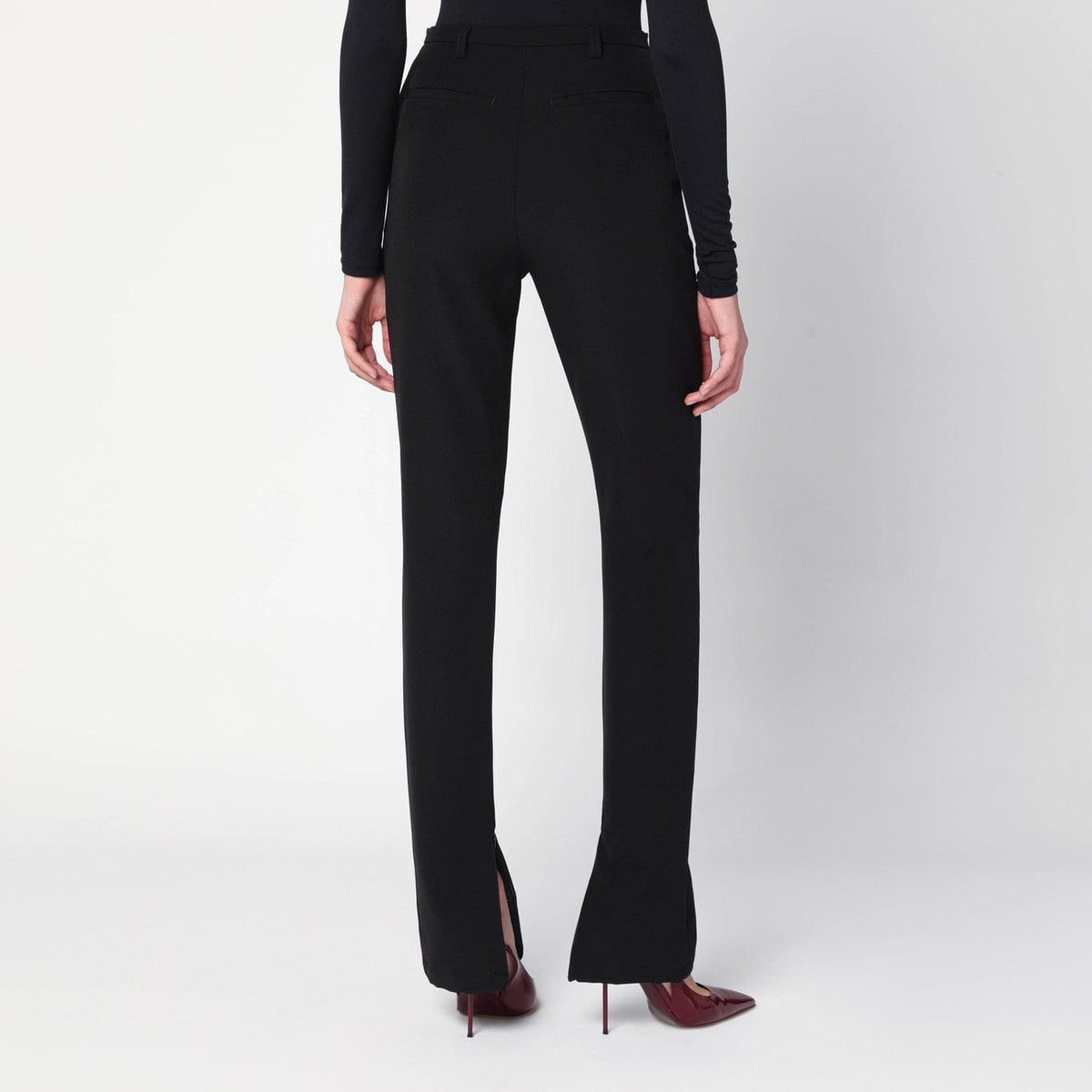 Thelatest Black Trousers With Zipped Slits Women TheLatest