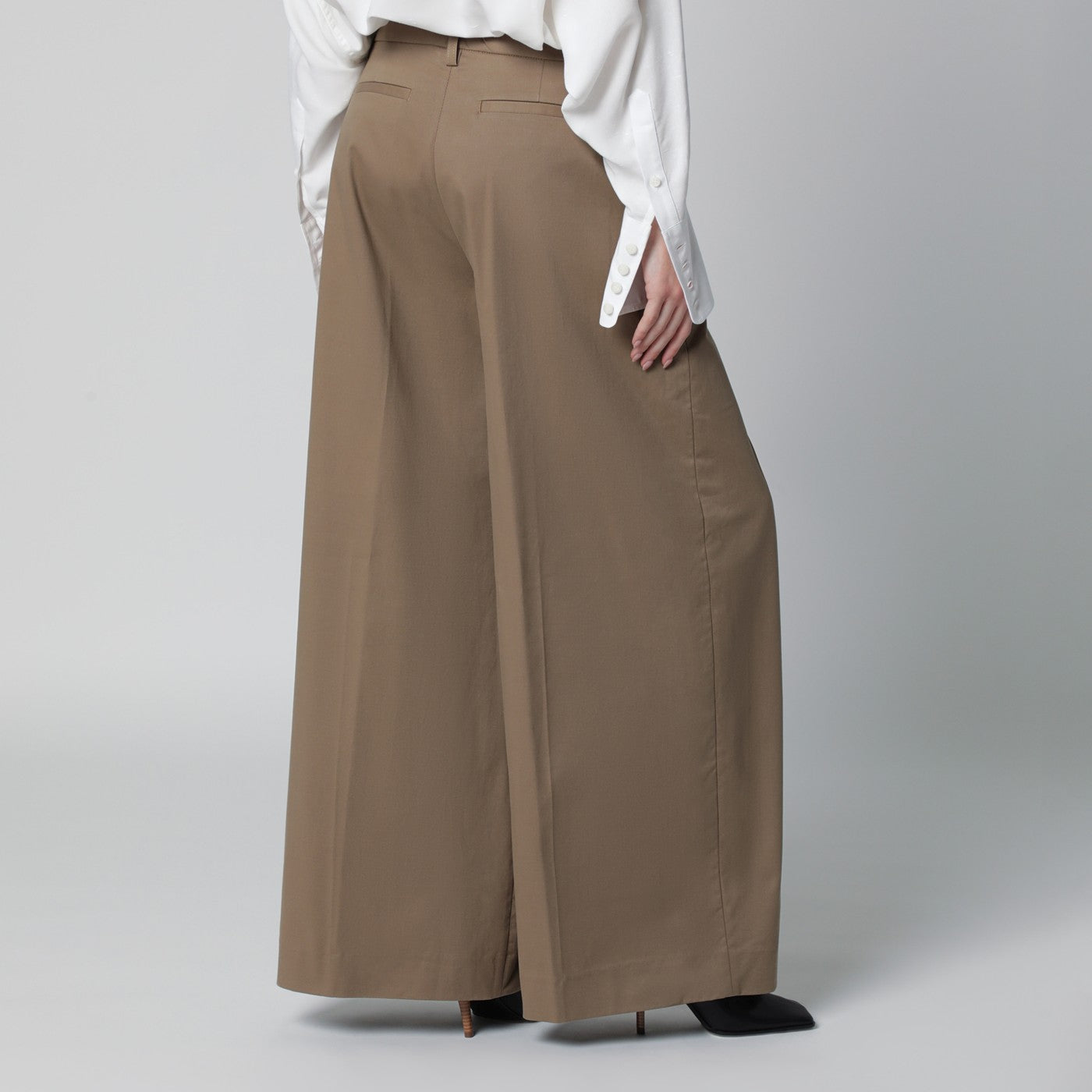 Thelatest Cognac Cotton Deva Trousers Women TheLatest