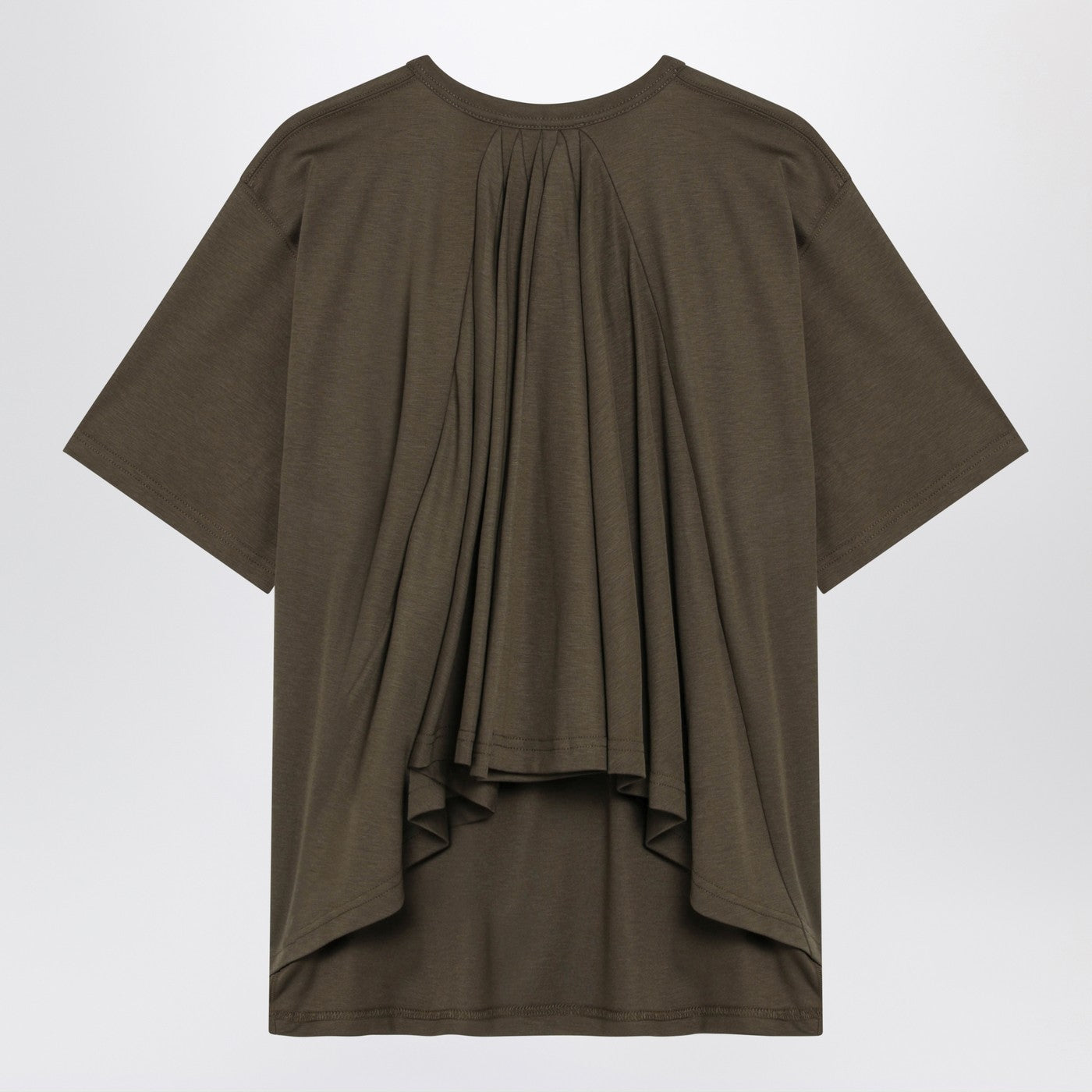 Jacquemus Khaki T-Shirt With Pleats On The Back Women JACQUEMUS