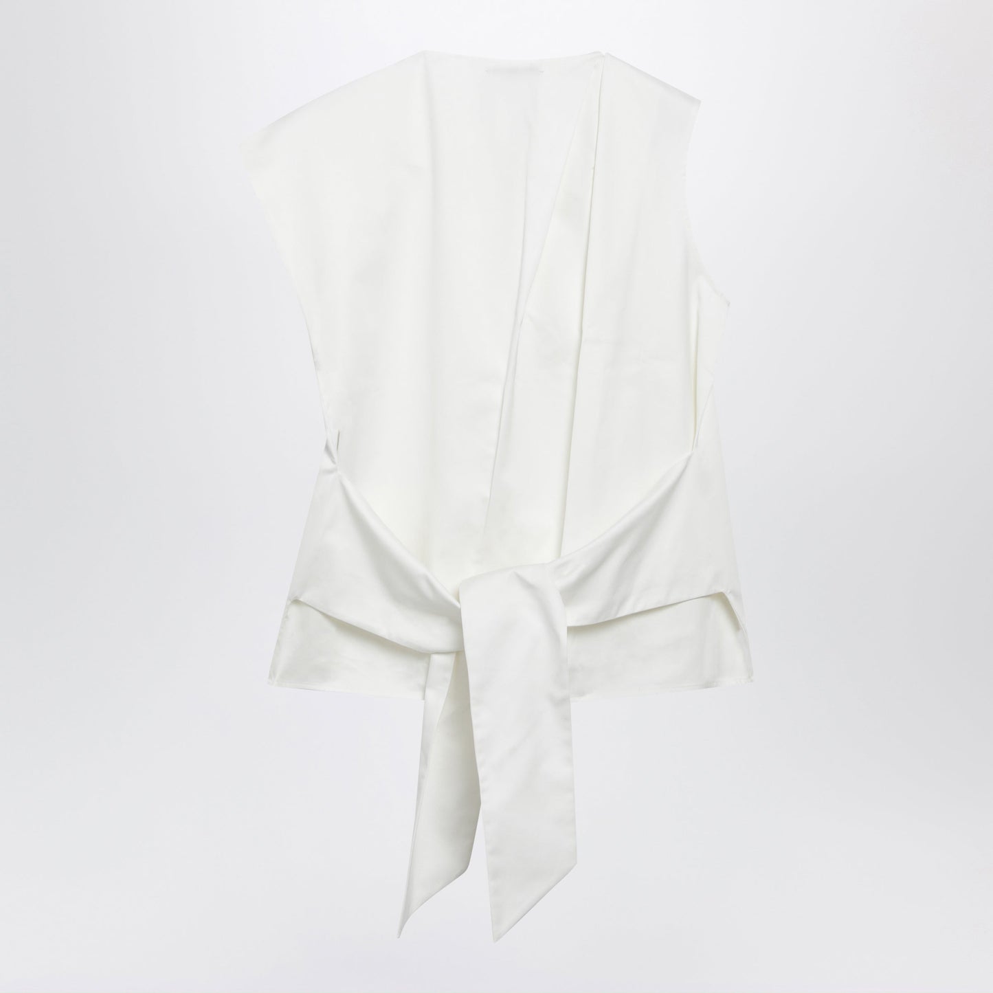 Jw Anderson Ivory Cotton Top With Self-Tie Back Strap Women J.W. ANDERSON