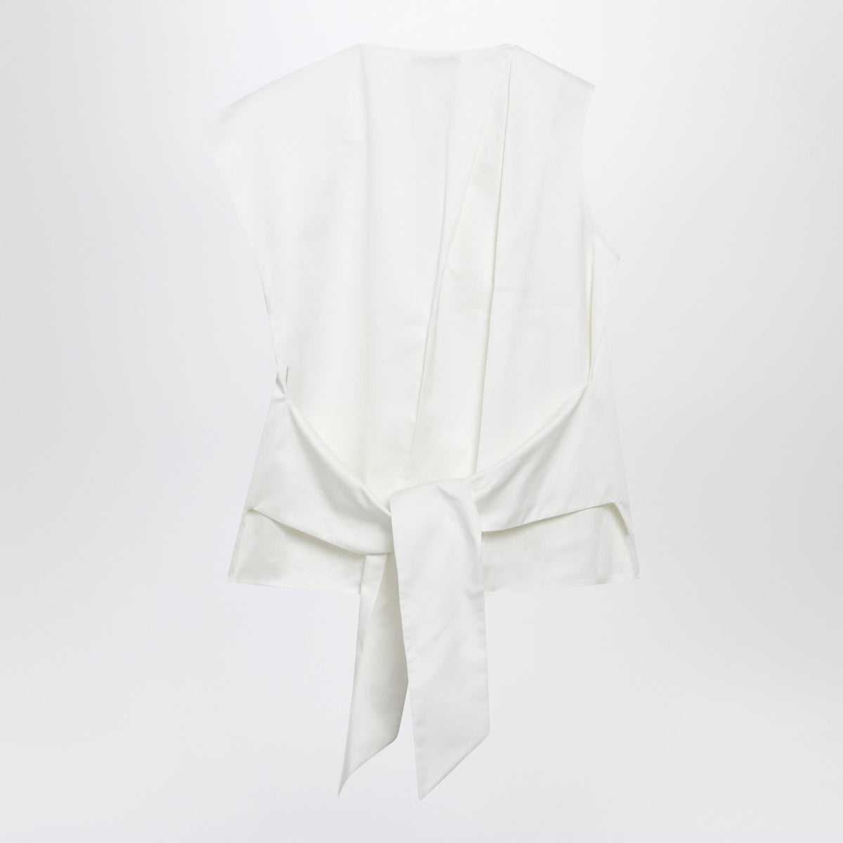 Jw Anderson Ivory Cotton Top With Self-Tie Back Strap Women J.W. ANDERSON