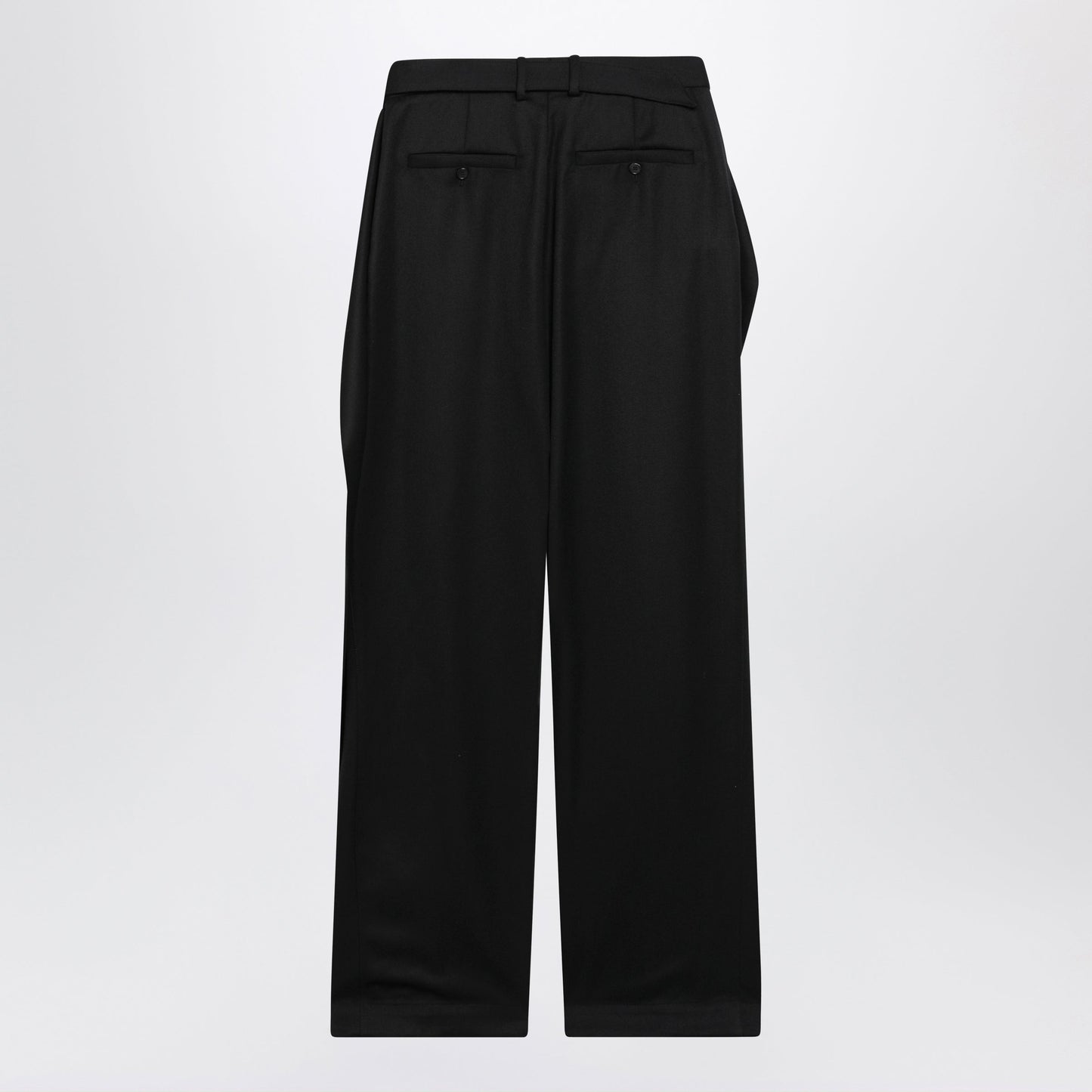 Jw Anderson Trousers With Turned-Up Waist In Black Wool Women J.W. ANDERSON