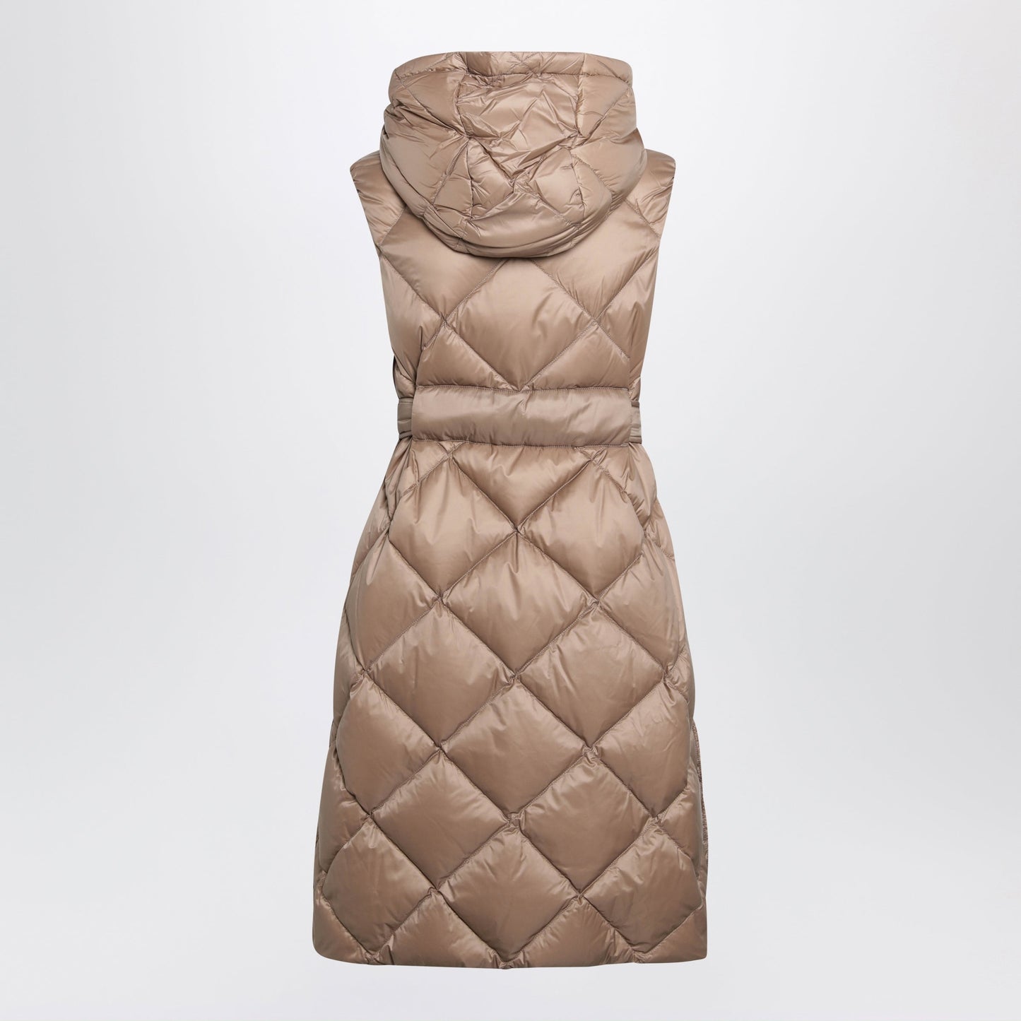 Max Mara The Cube Camel Belted Sleeveless Down Jacket Women MAX MARA THE CUBE