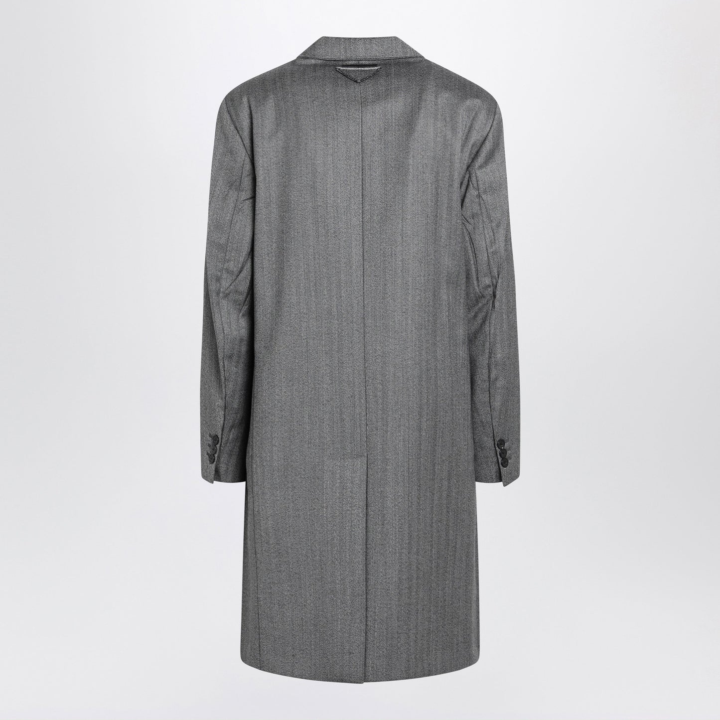Prada Gray Single-Breasted Wool Coat Men PRADA