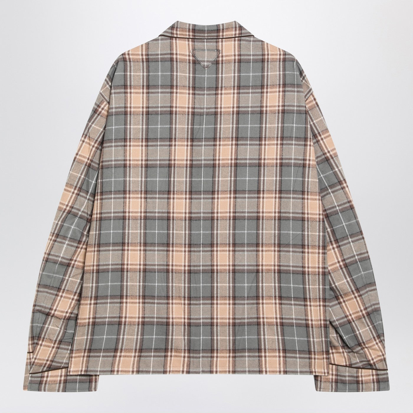 Prada Steel/Cameo Checked Cotton Shirt Men PRADA