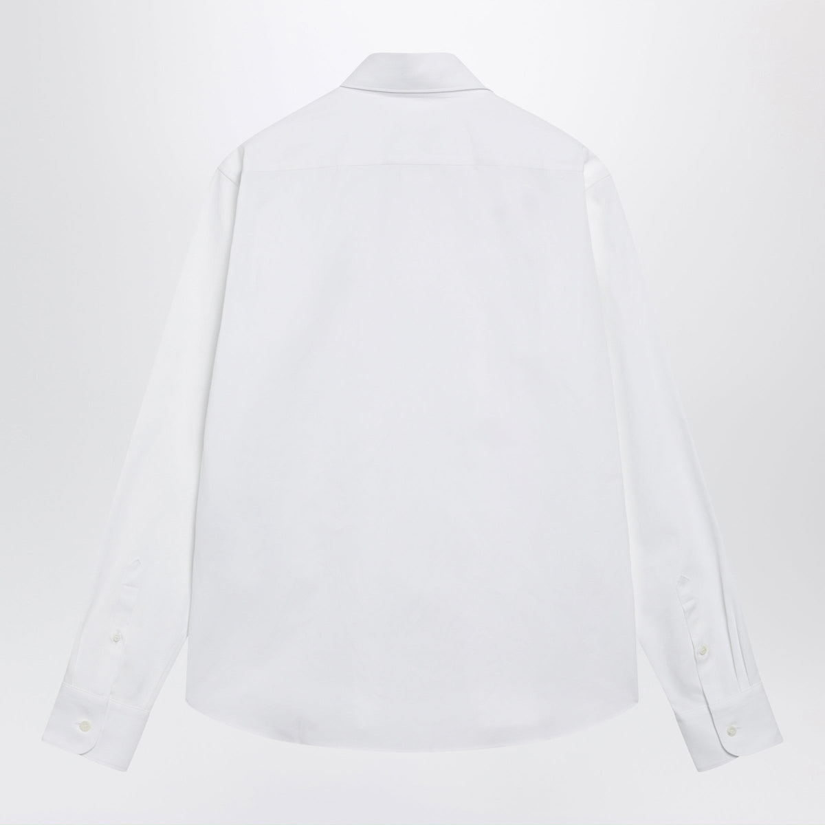 Prada Classic-Fit Cotton Shirt With Embroidered Logo In White Men PRADA