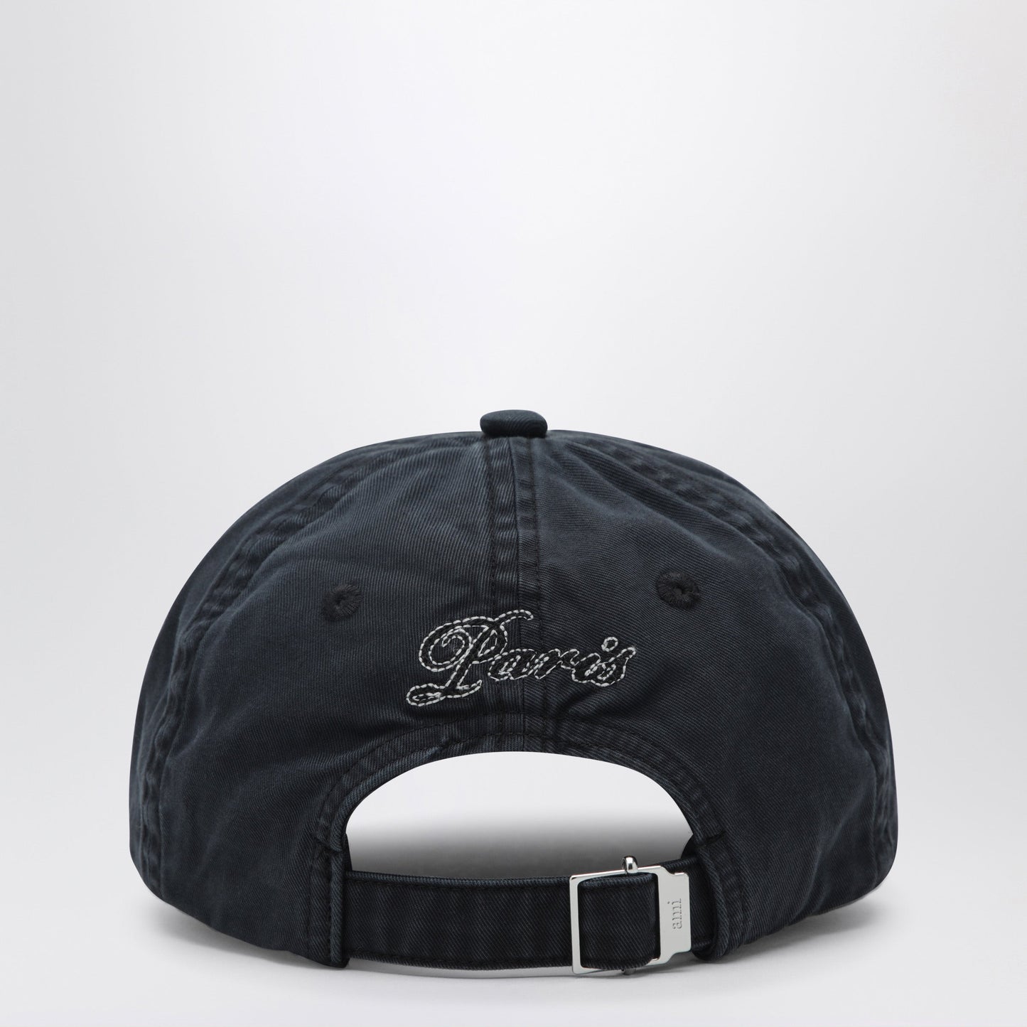 Ami Paris Faded Black Cotton Cap Men AMI PARIS