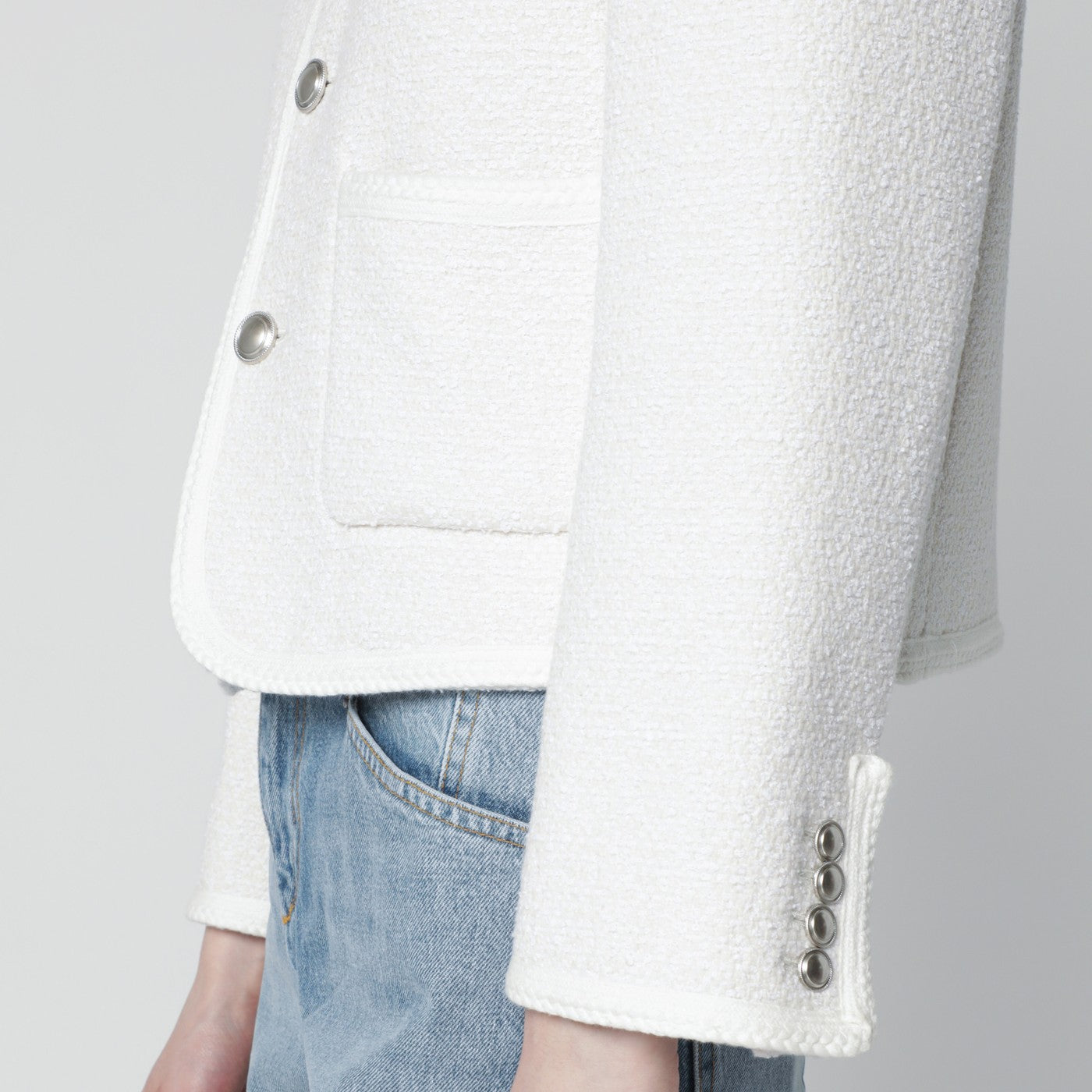 Dunst Cream Boucle Tweed Jacket Women Dunst