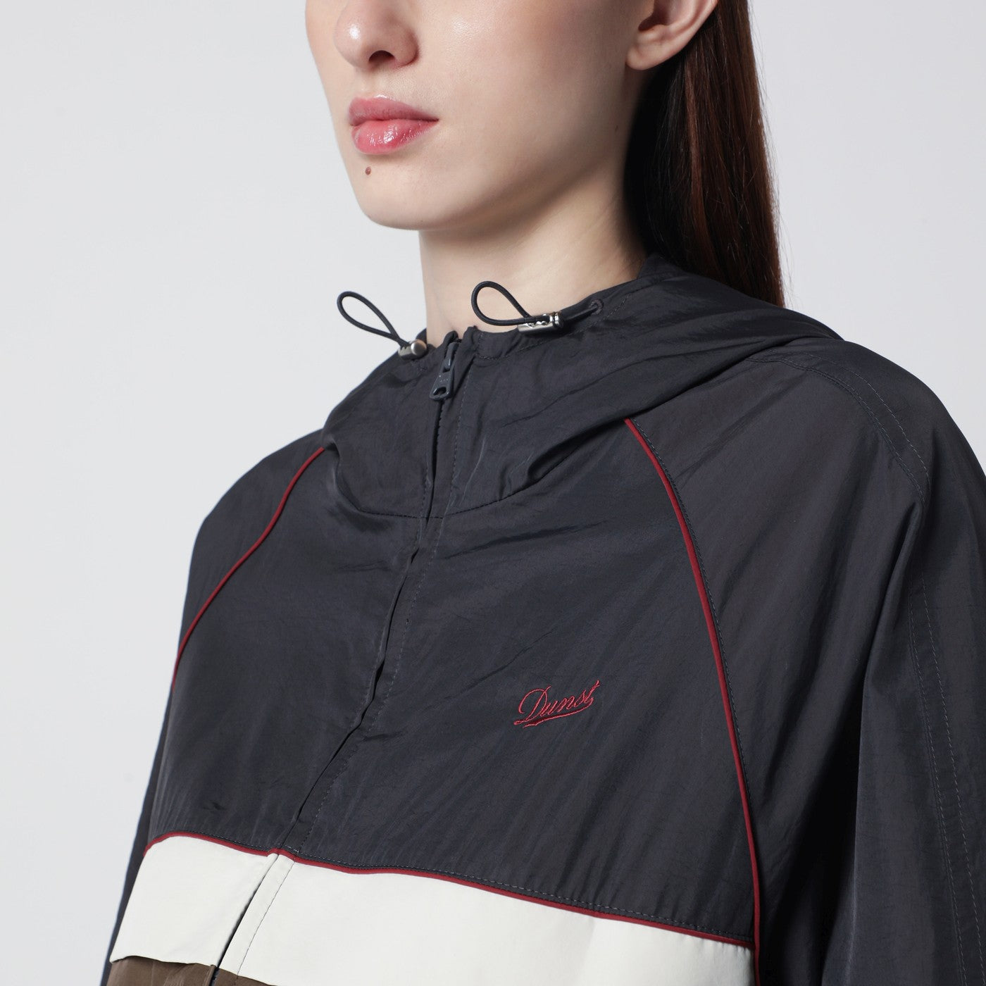 Dunst Grey/Beige/Brown Zip-Up Windbreaker Women Dunst