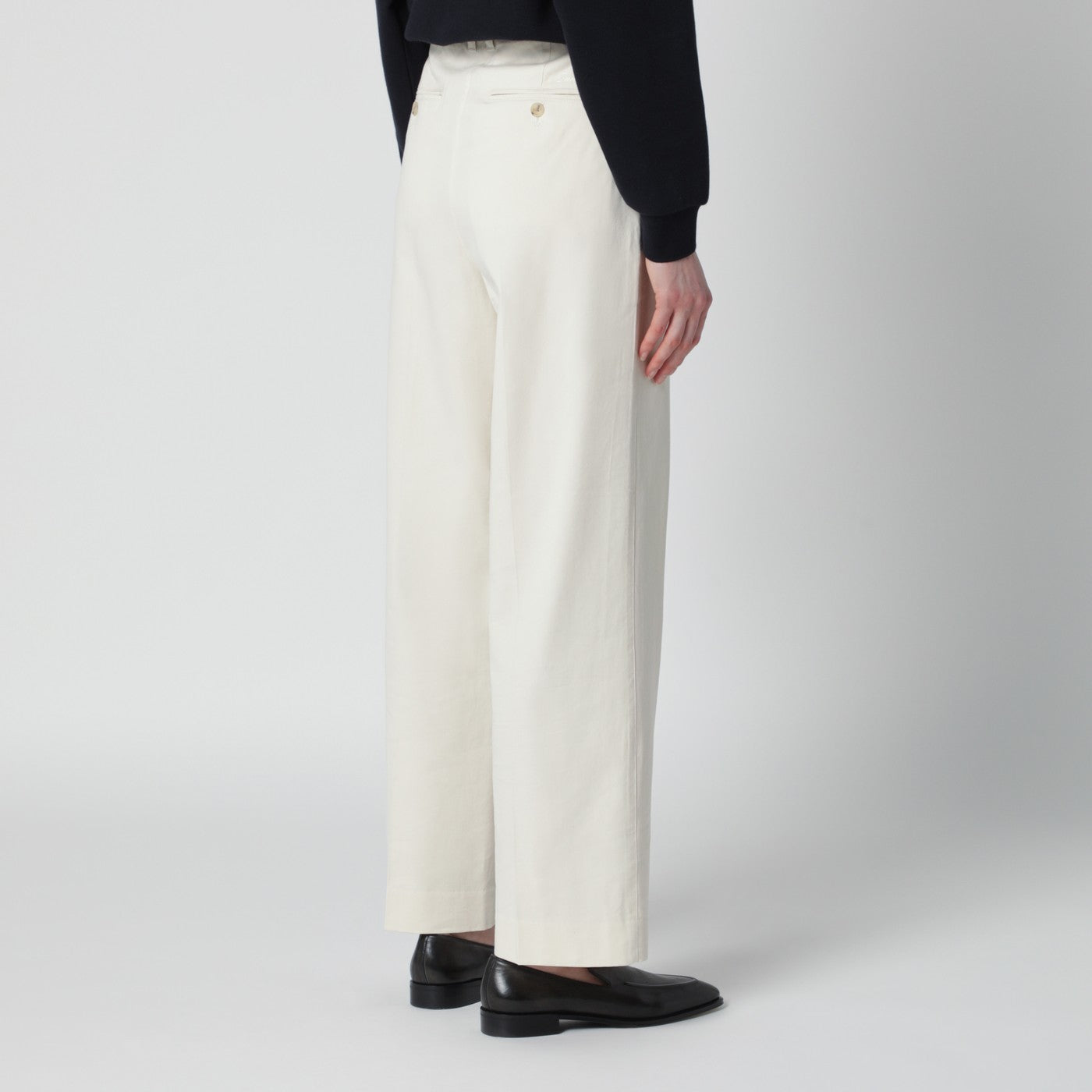 Dunst Ivory Double-Pleat Trousers In Cotton Blend Women Dunst
