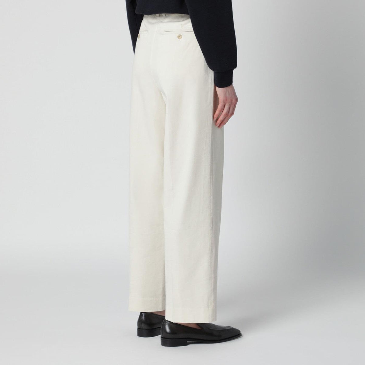 Dunst Ivory Double-Pleat Trousers In Cotton Blend Women Dunst
