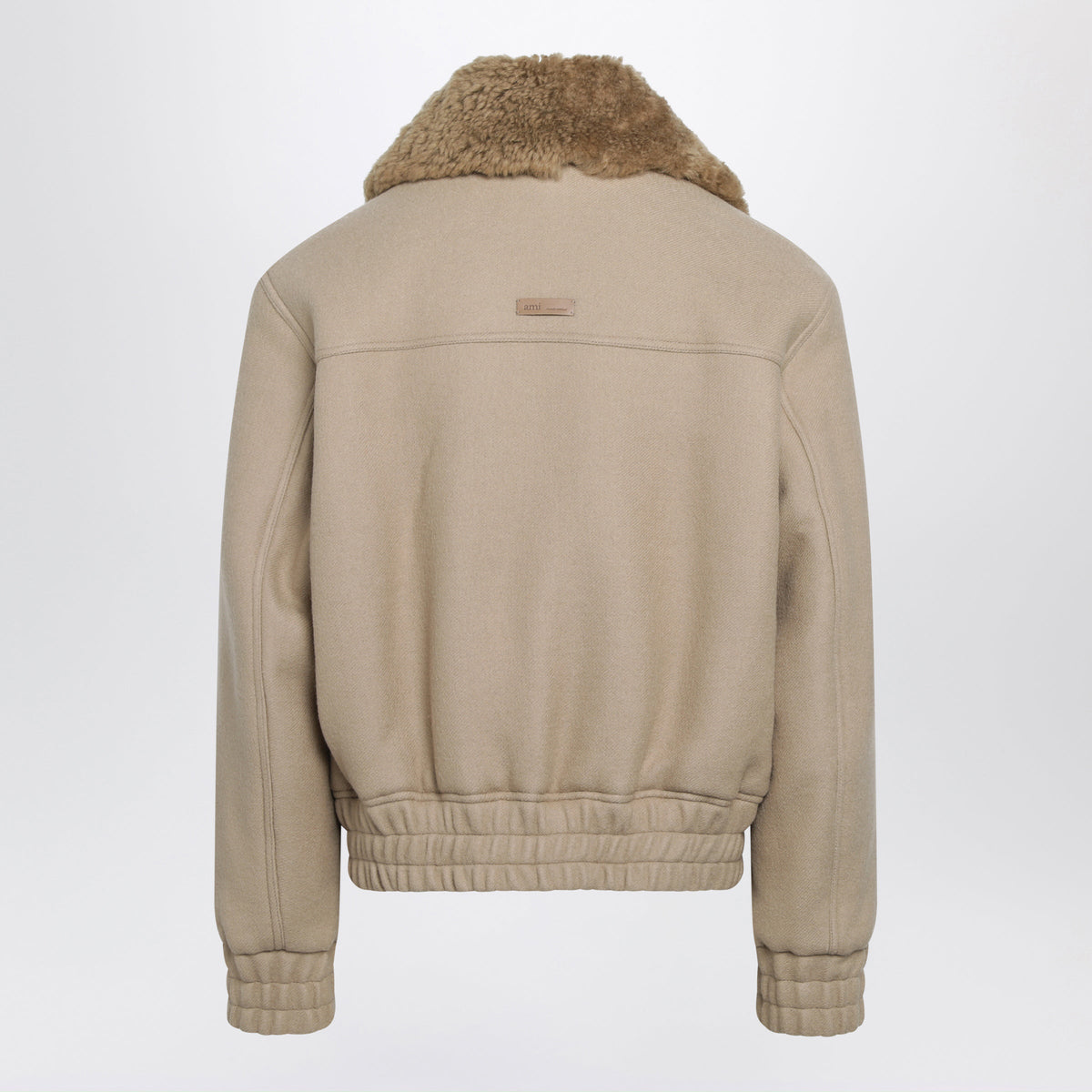 Ami Paris Beige Padded Wool Jacket Men AMI PARIS