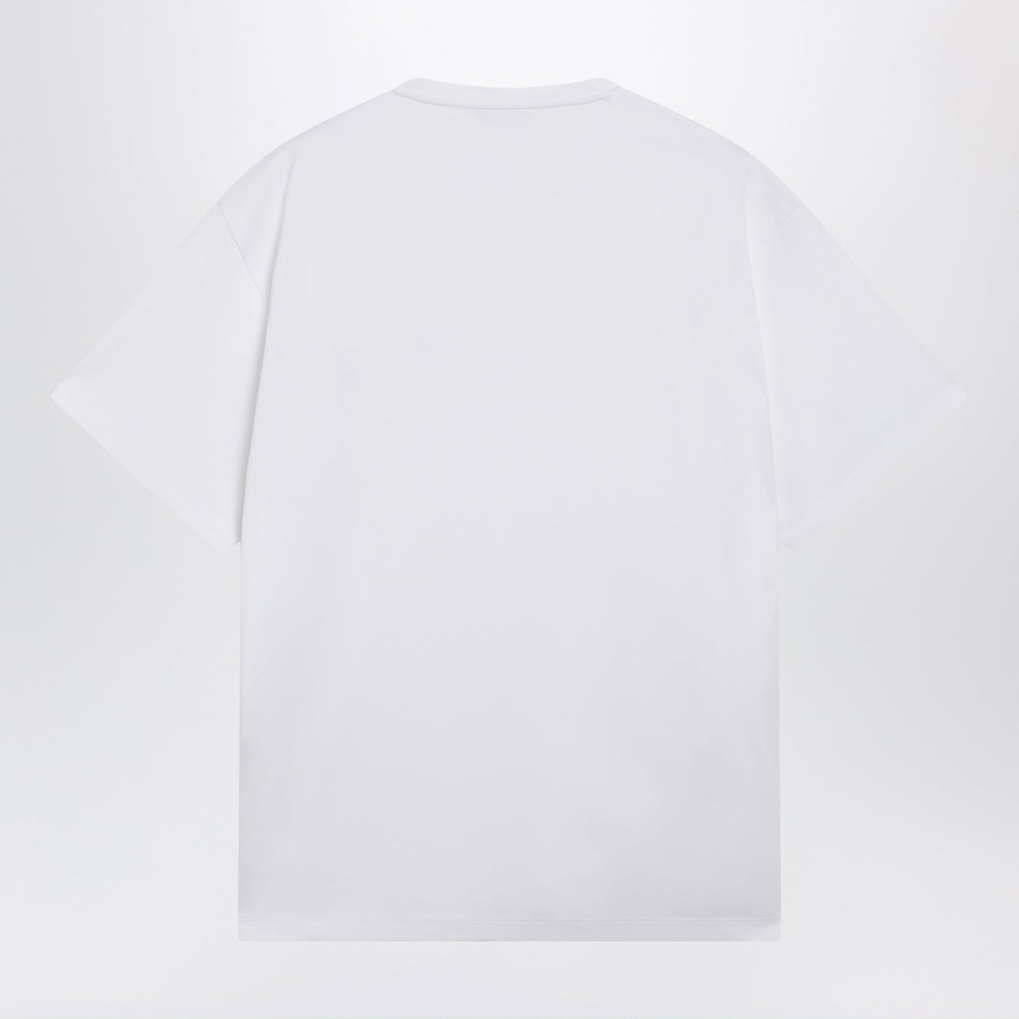 Prada Boxy Cotton Crew-Neck T-Shirt With Triangle Logo, White Men PRADA