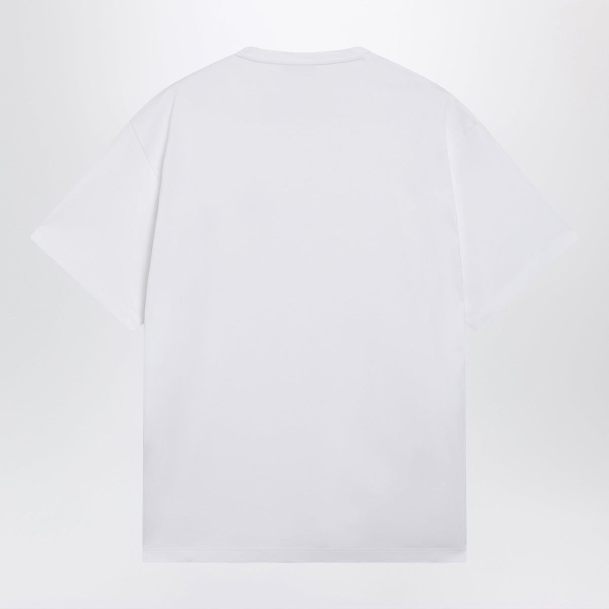 Prada Boxy Cotton Crew-Neck T-Shirt With Triangle Logo, White Men PRADA