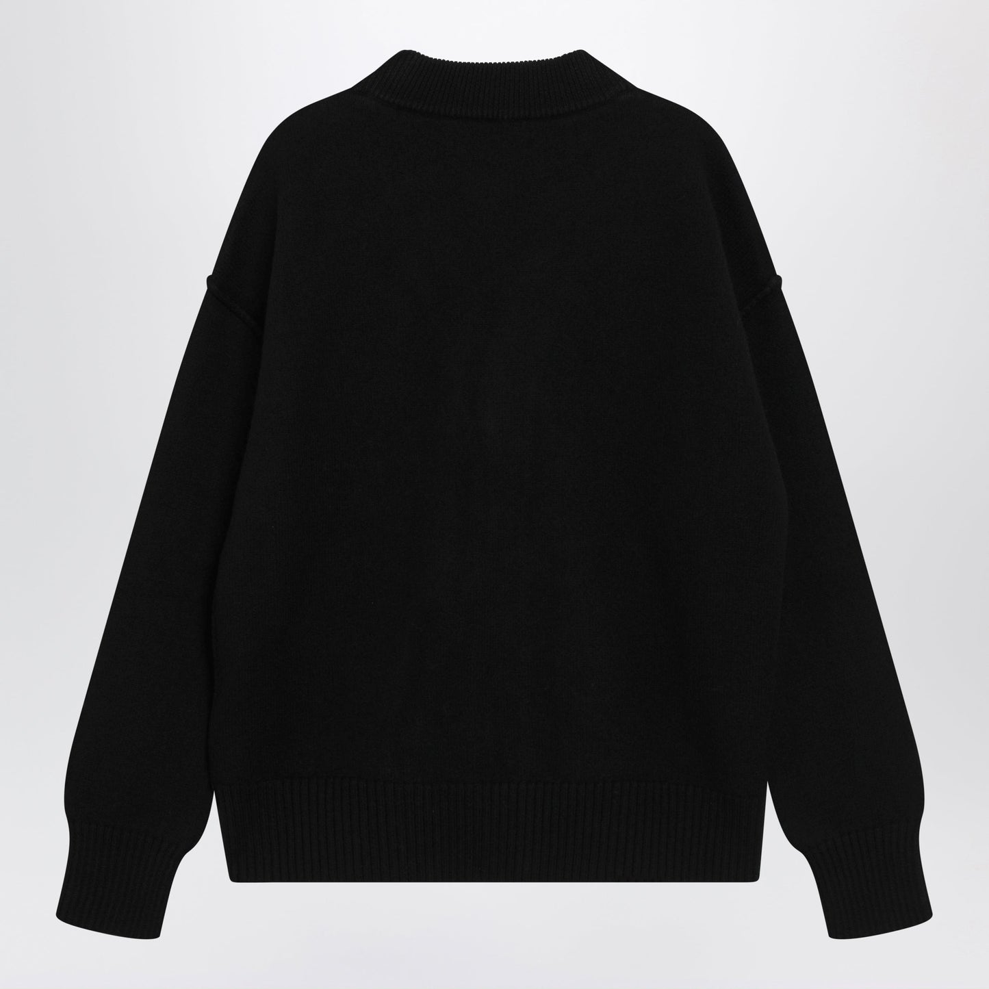 Ami Paris Ami De Coeur Cardigan In Black Merino Wool Knit Women AMI PARIS