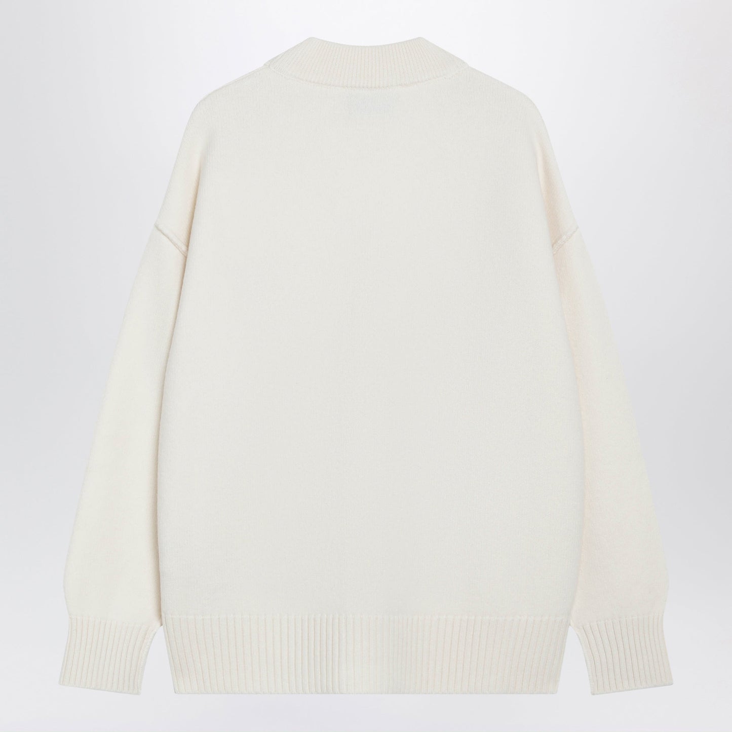 Ami Paris White Ami De Coeur Merino Wool Cardigan Women AMI PARIS