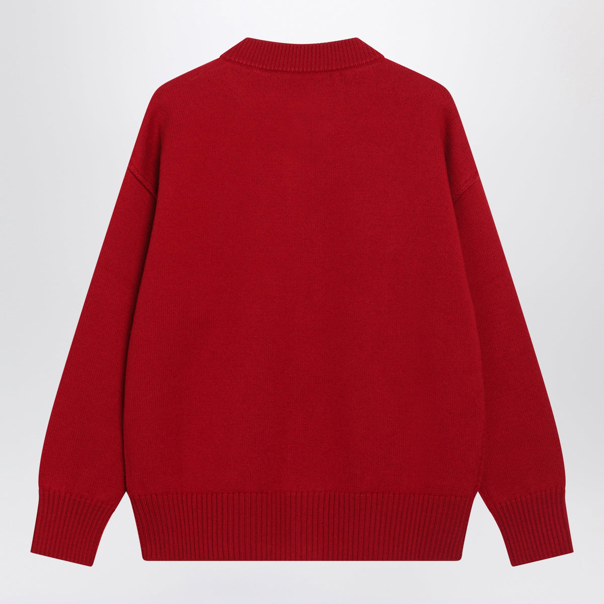 Ami Paris Ruby Red Ami De Coeur Merino Wool Cardigan Women AMI PARIS