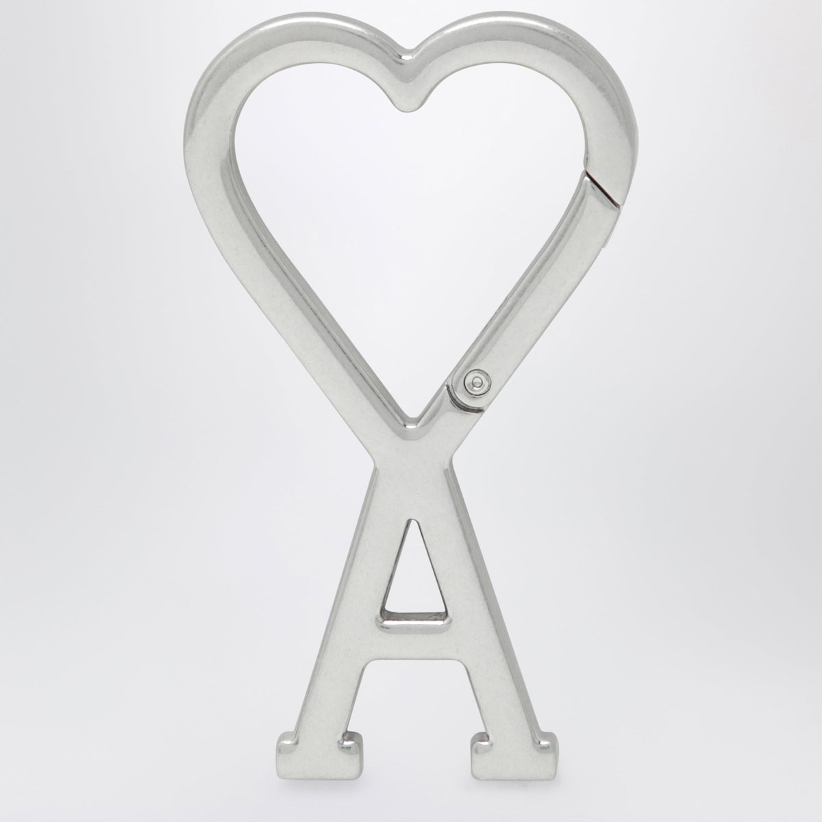 Ami Paris Ami De Cå“Ur Carabiner Keyring In Metal, Silver Men AMI PARIS
