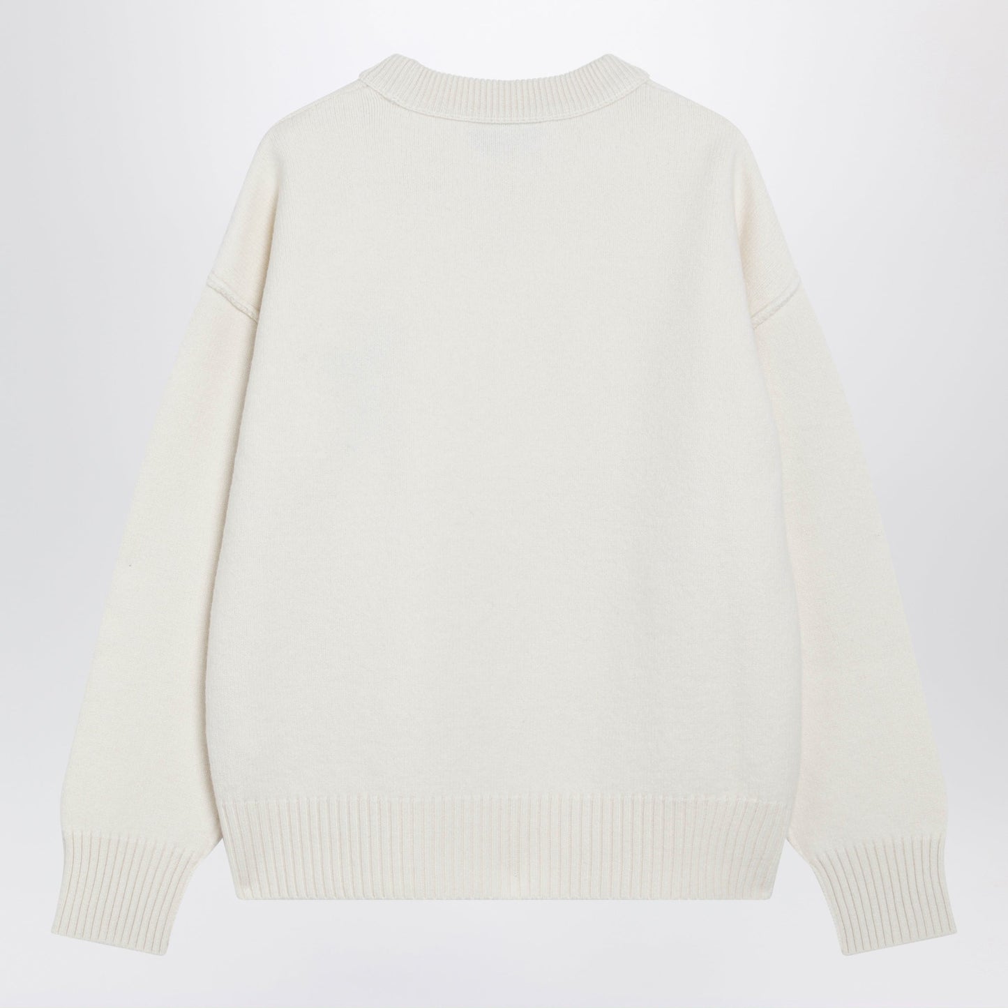 Ami Paris Ami De Coeur Sweater In White Virgin Wool Women AMI PARIS