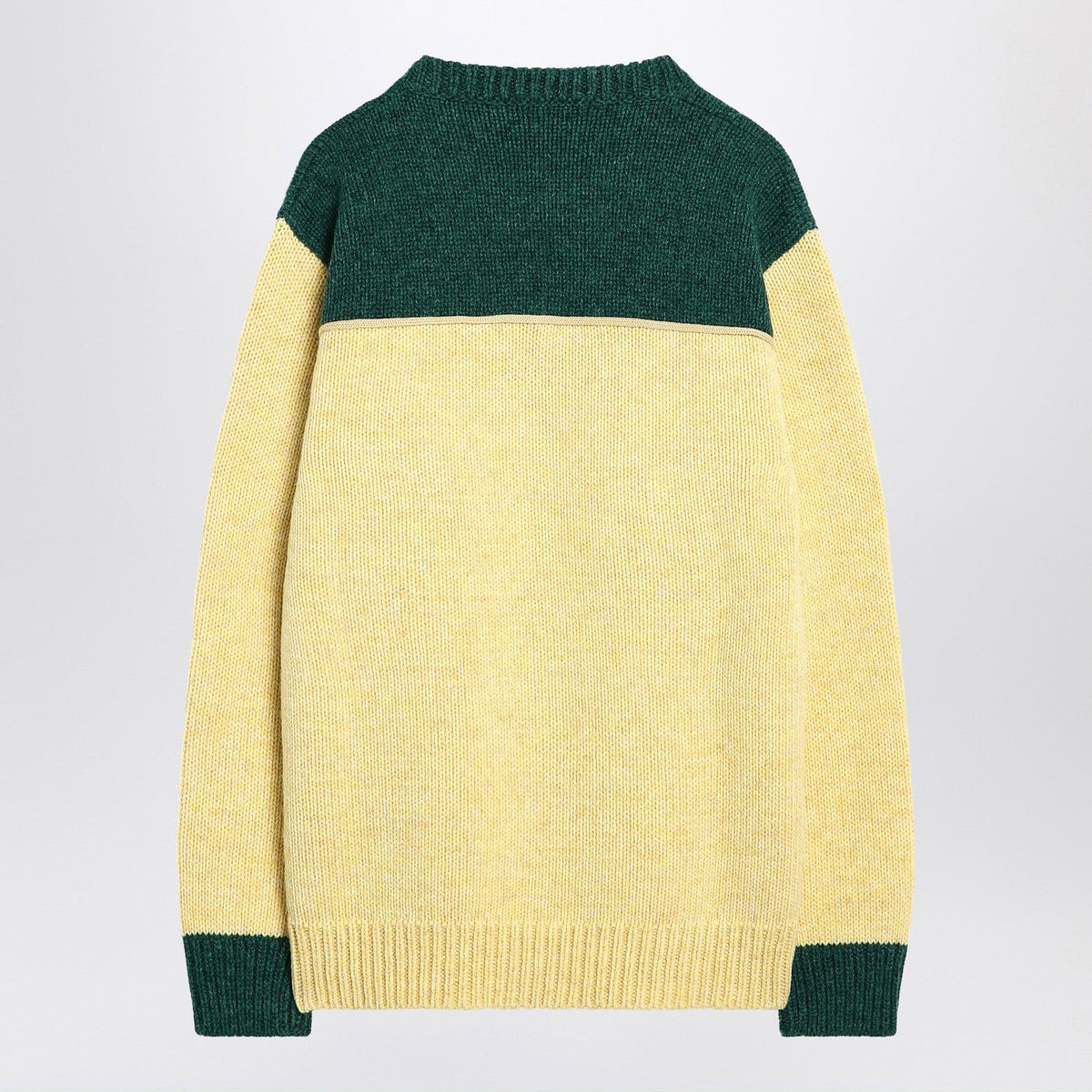 Prada Cream And Emerald Green Wool Sweater Men PRADA