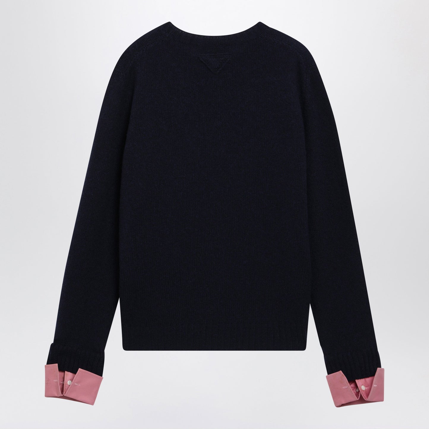 Prada Blue Shetland Wool Crewneck Sweater Men PRADA