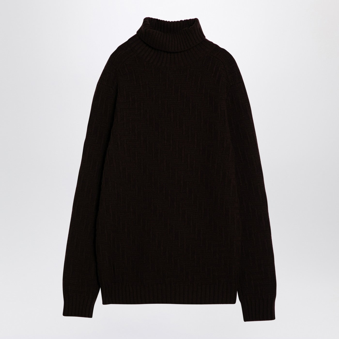 Prada Brown Cashmere Blend Turtleneck Sweater Men PRADA