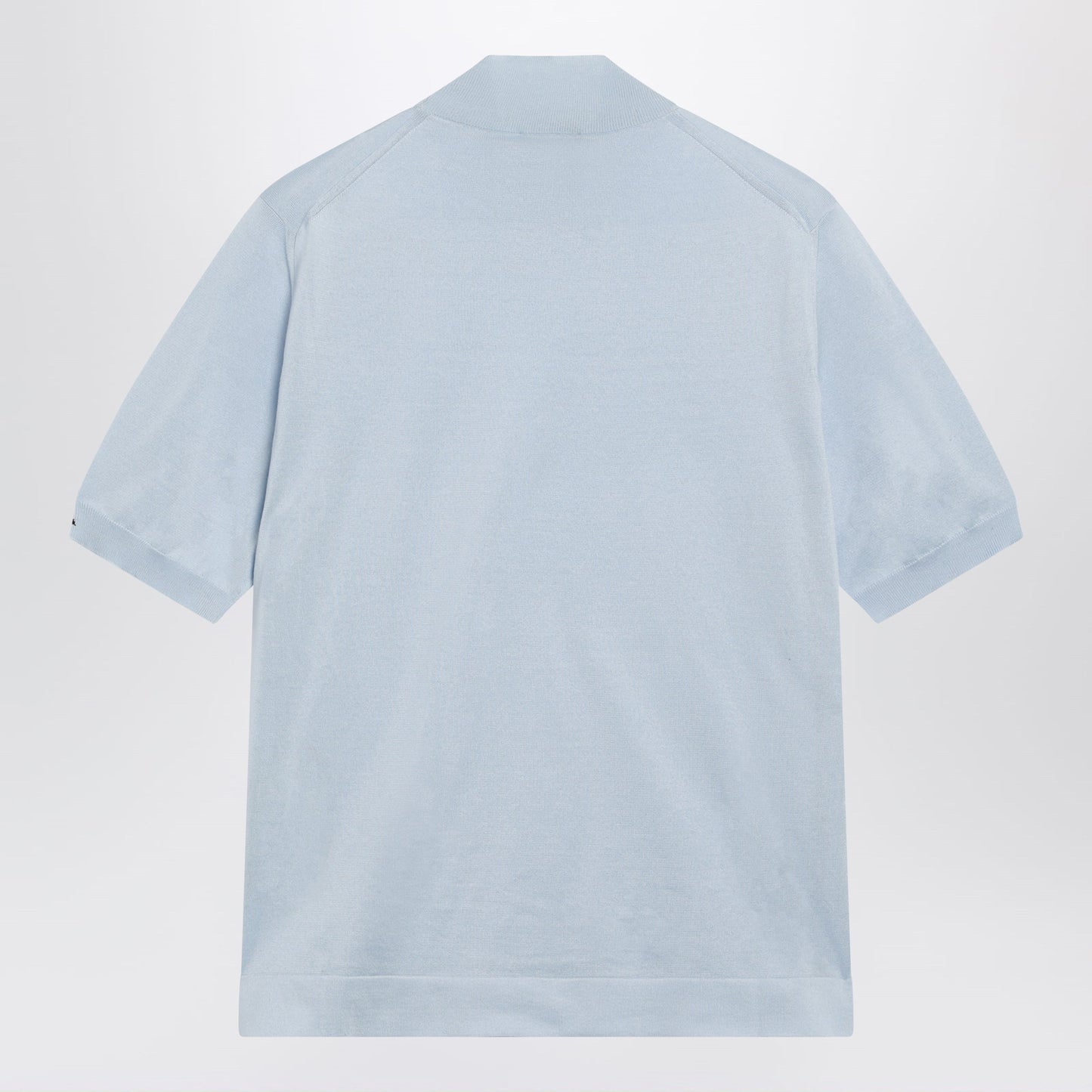 Prada Light Blue Short-Sleeve Cotton Top Men PRADA