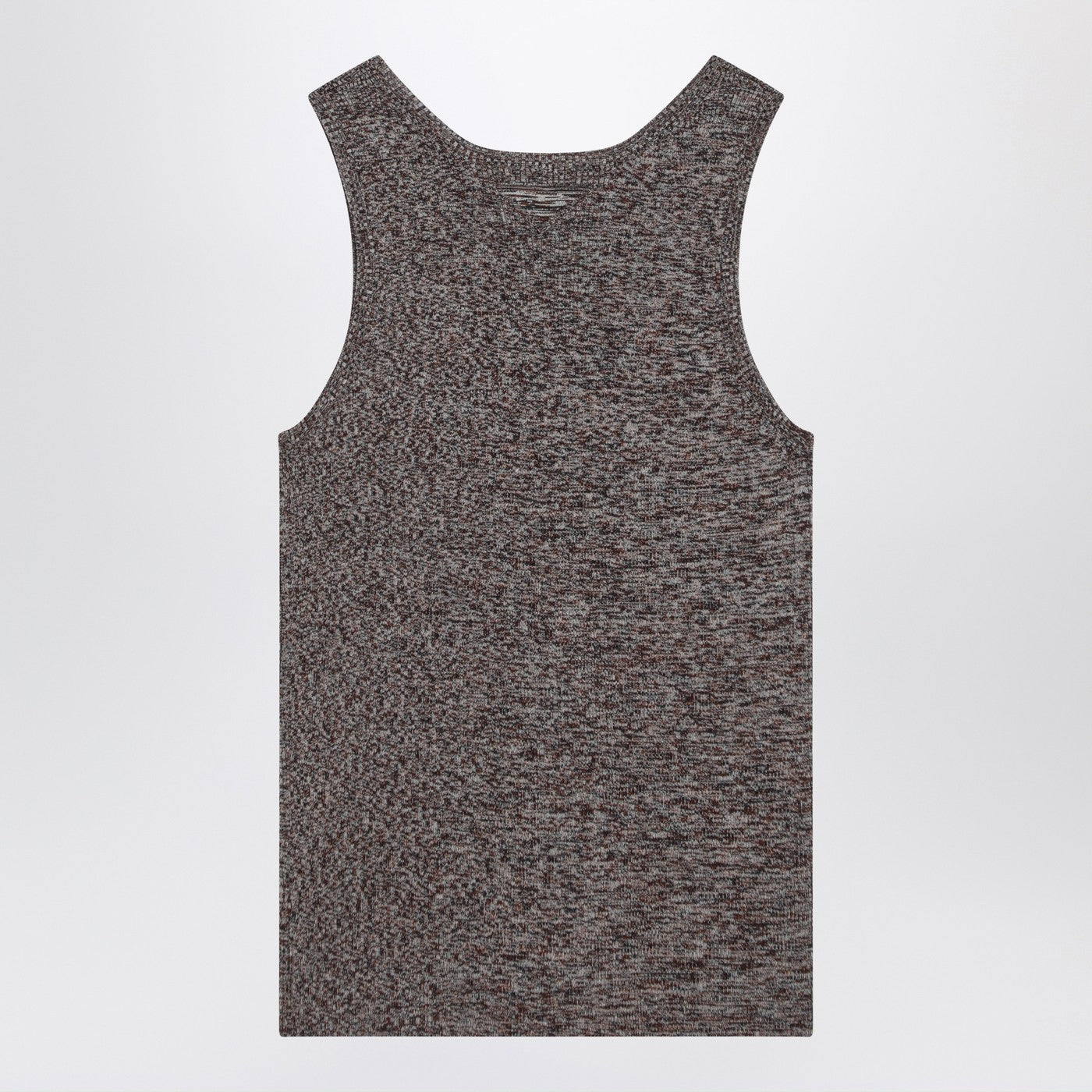 Prada Ribbed Tank Top With Blue/Brown Pattern Men PRADA