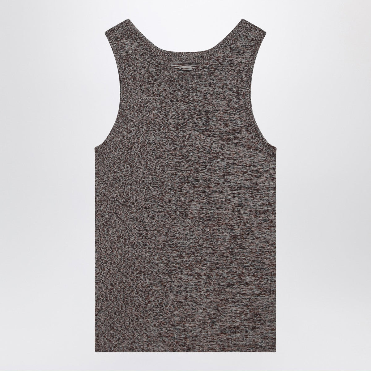 Prada Ribbed Tank Top With Blue/Brown Pattern Men PRADA