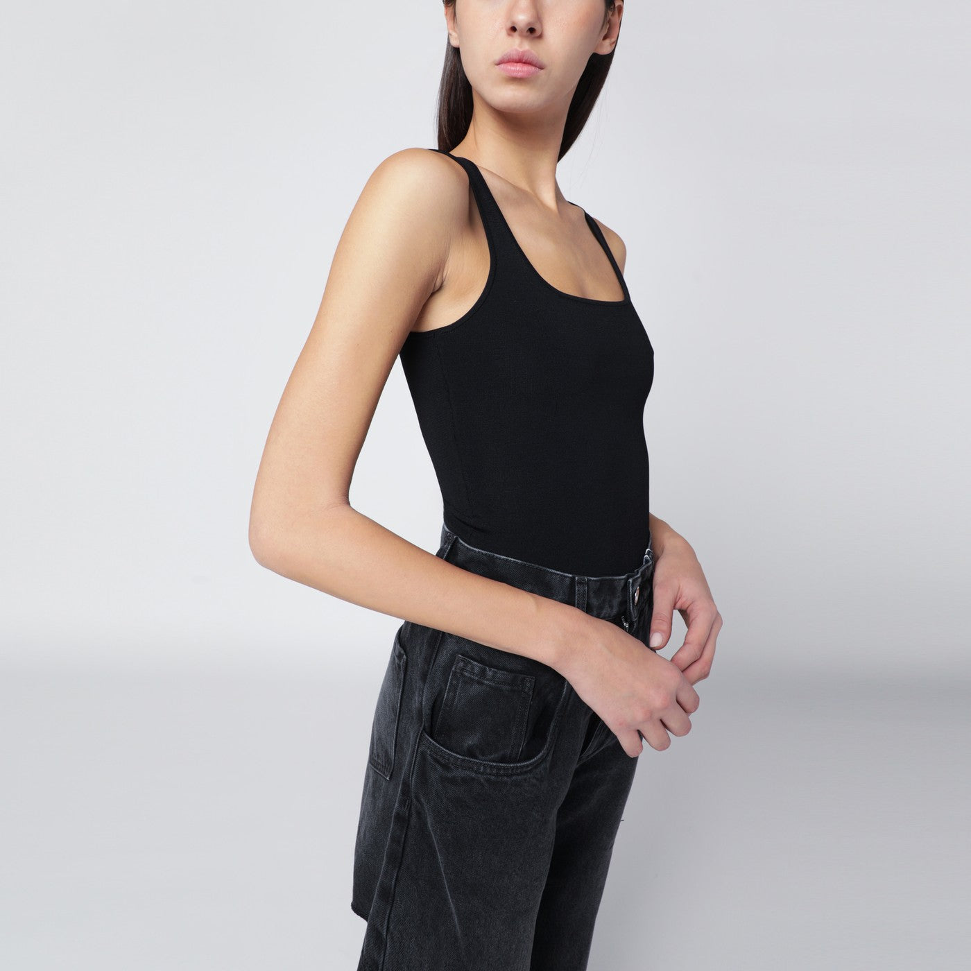 Entire Studios Black Viscose-Blend Top Women Entire Studios
