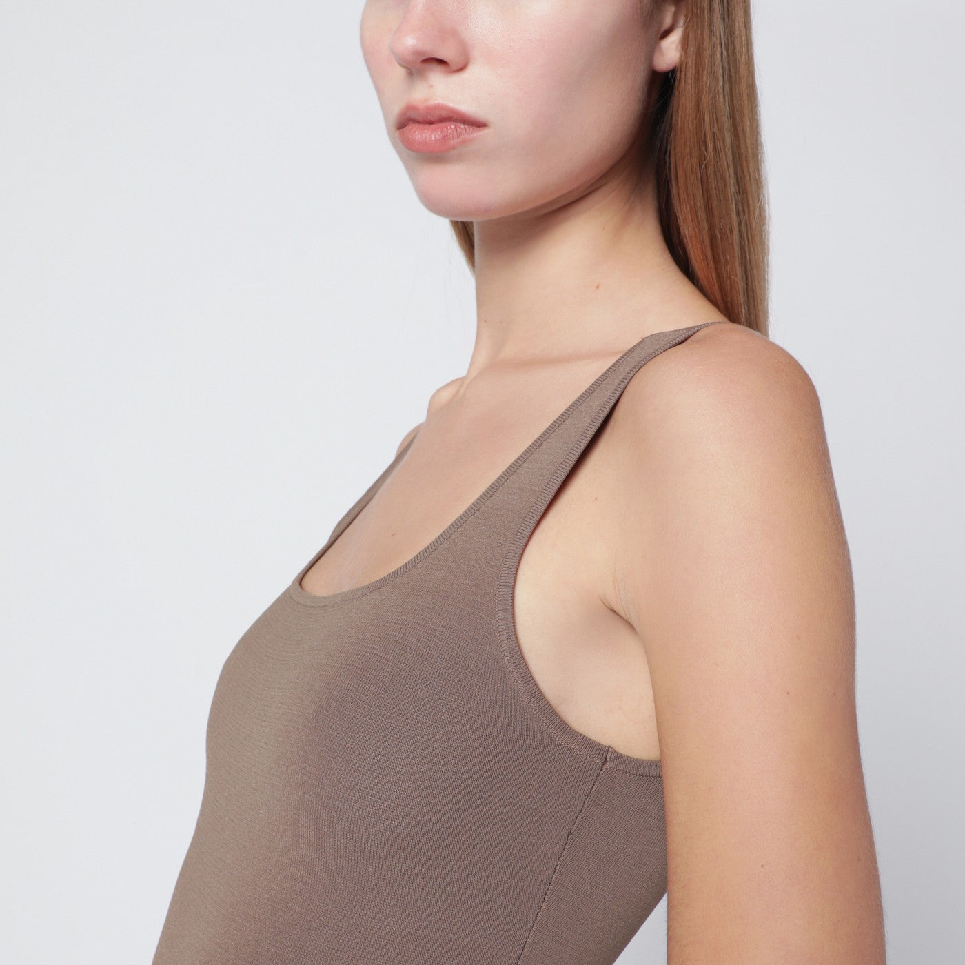 Entire Studios Light Brown Viscose-Blend Top Women Entire Studios