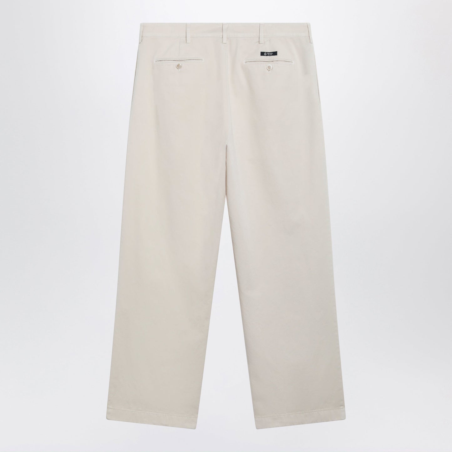 Prada Sand-Colored Cotton Trousers Men PRADA