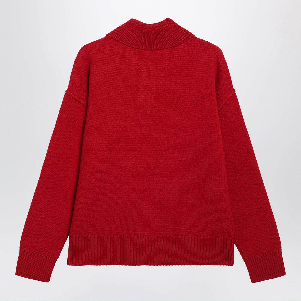 Ami Paris Red Ami De Coeur Polo Jumper In Wool Women AMI PARIS