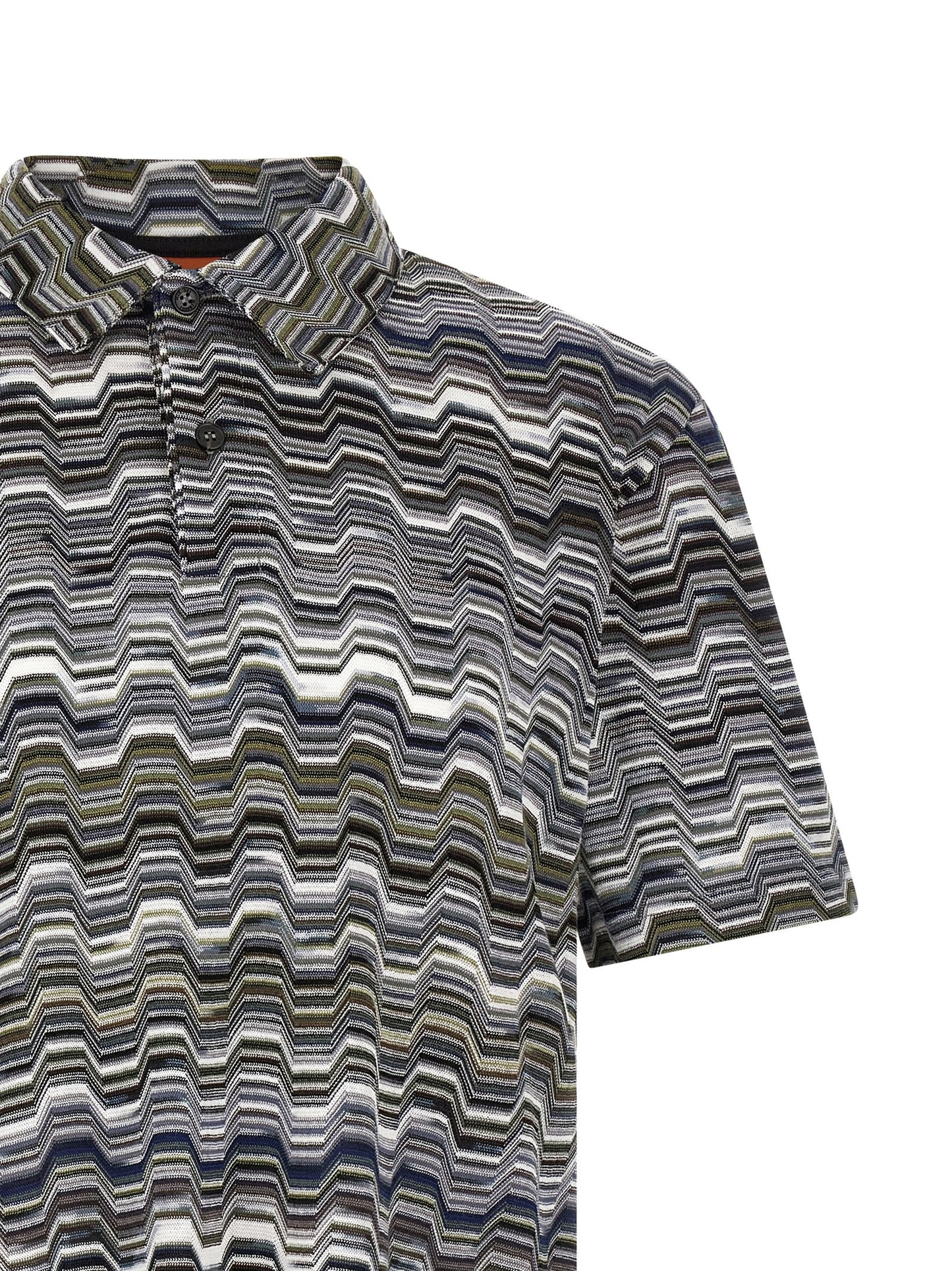 Missoni Men Irregular Zigzag Polo Shirt MISSONI