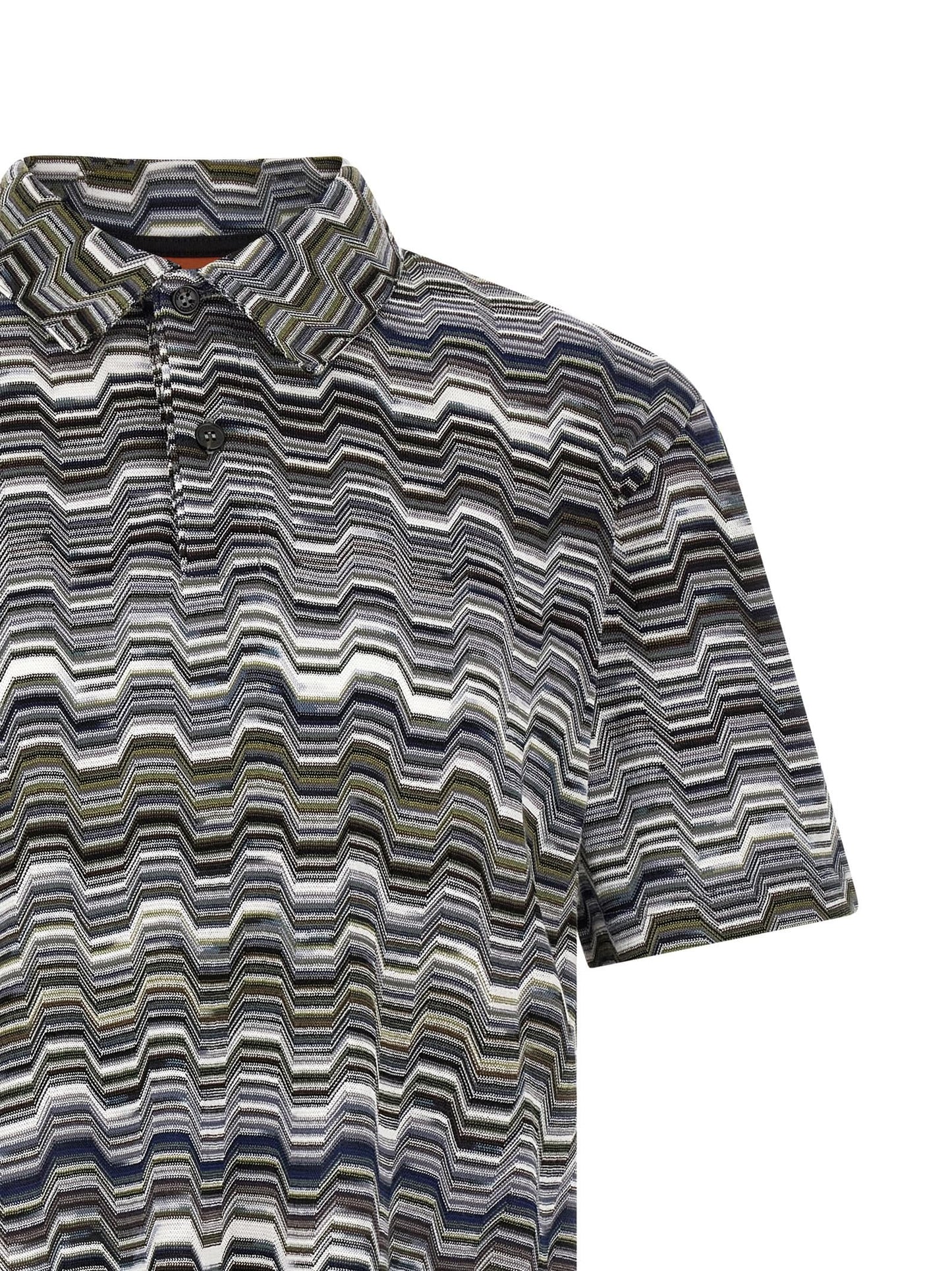 Missoni Men Irregular Zigzag Polo Shirt MISSONI