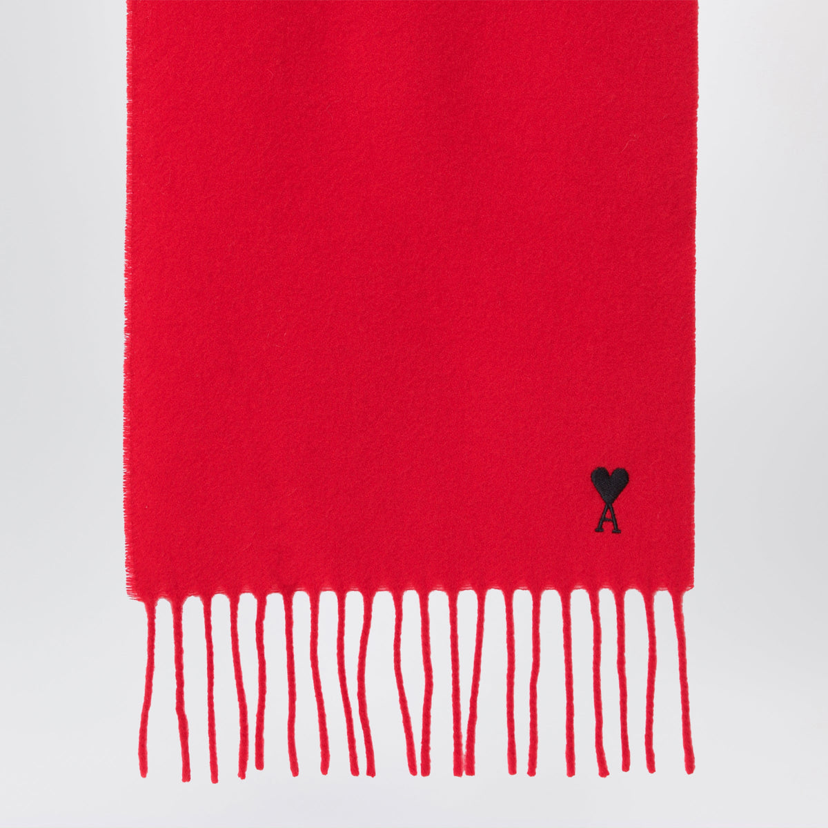 Ami Paris Red Ami De Coeur Wool Scarf Men AMI PARIS