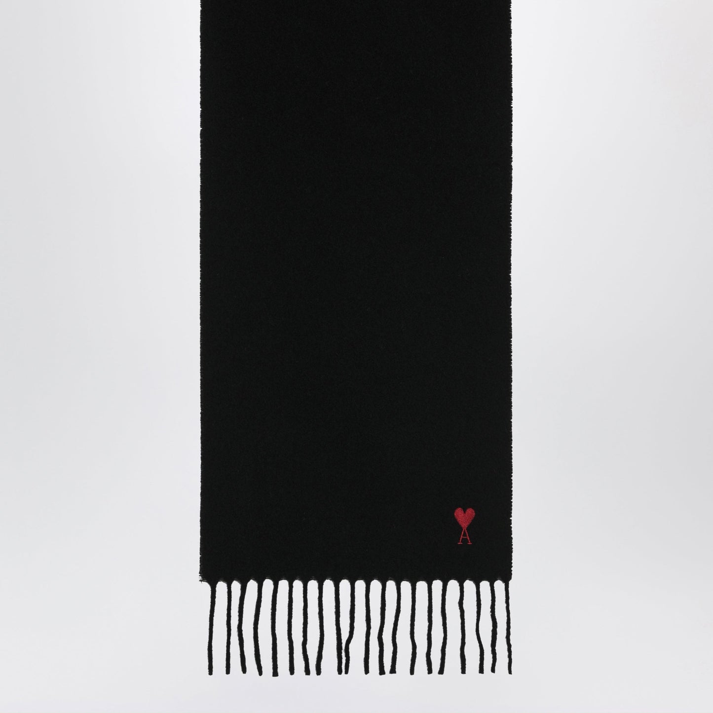 Ami Paris Ami De Coeur Black Wool Scarf Men Men AMI PARIS