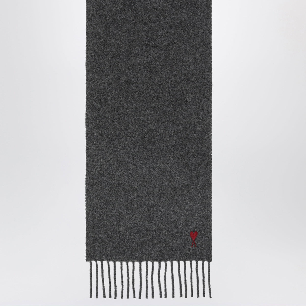 Ami Paris Grey Ami De Cå“Ur Wool Scarf Men Men AMI PARIS