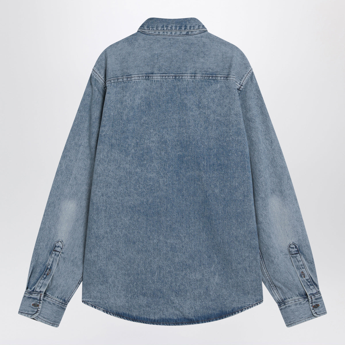 Ami Paris Ami De Coeur Used Blue Denim Shirt Men AMI PARIS