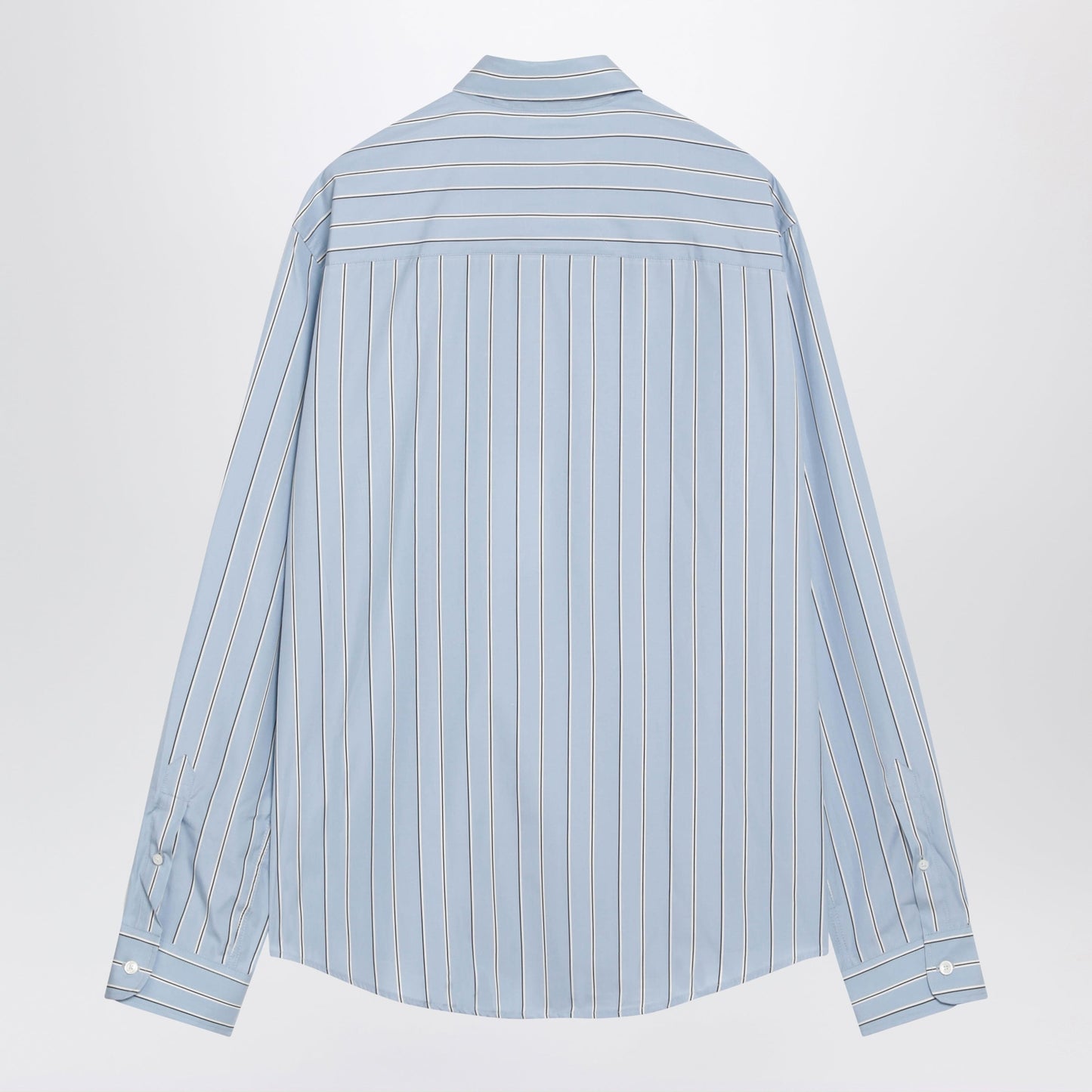 Ami Paris Light Blue Striped Ami De Coeur Shirt Men AMI PARIS